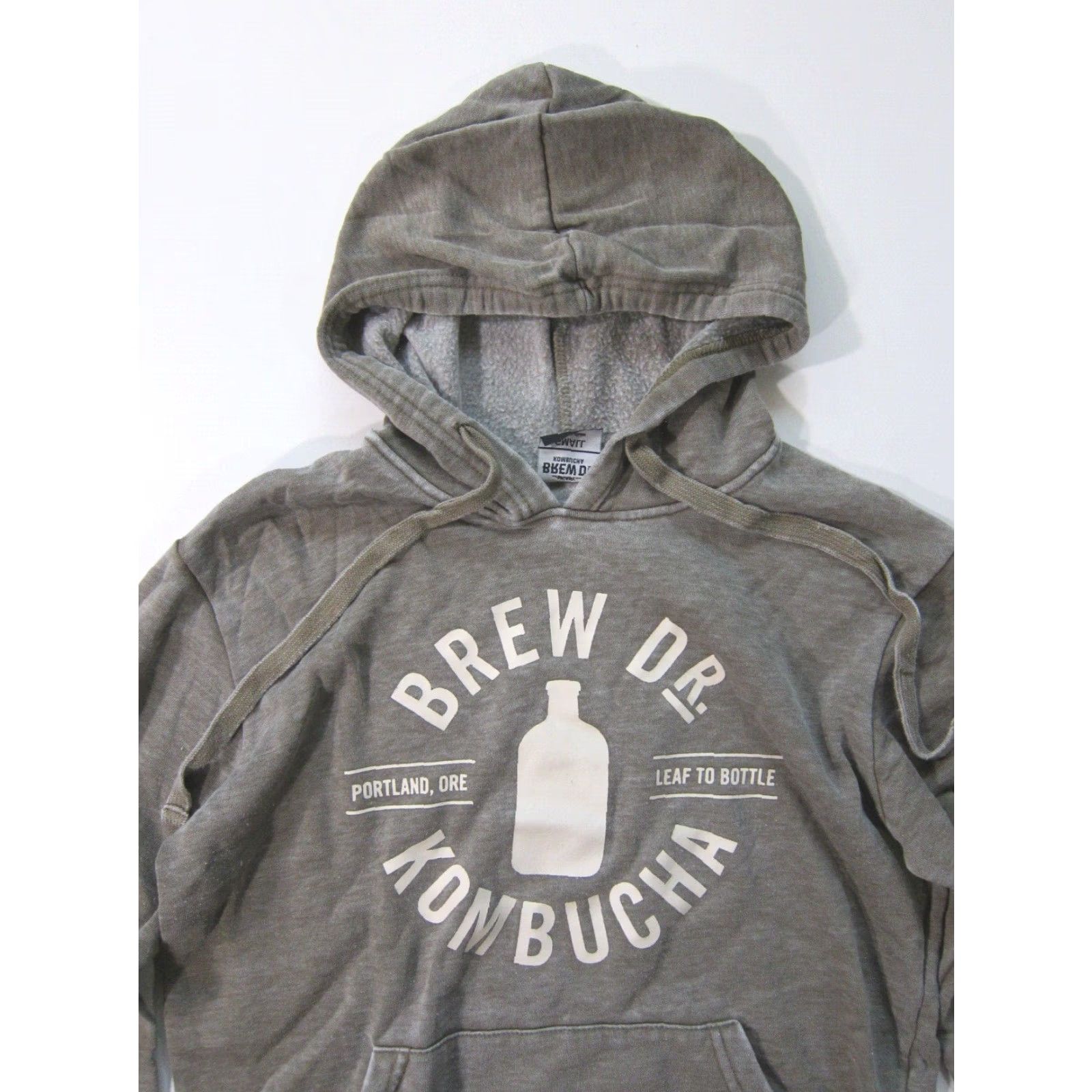 Vintage Brew Dr. Kombucha Portland Oregon Grey Cotton Pocket Hoodie Sweatshirt Women S Size S / US 4 / IT 40 - 4 Thumbnail