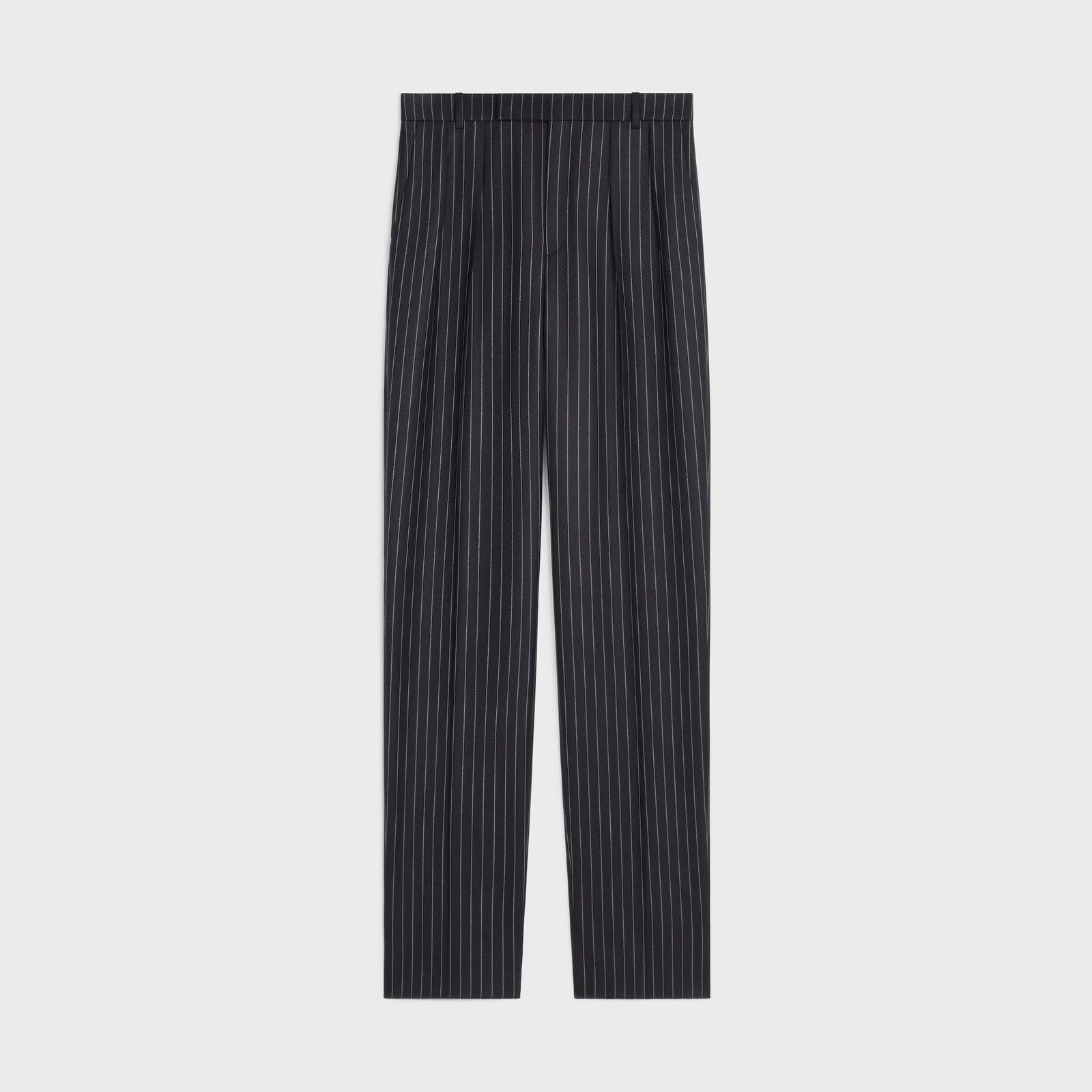 Celine keith pants in striped wool gabardine navy/craie Size US 38 / EU 54 - 1 Thumbnail