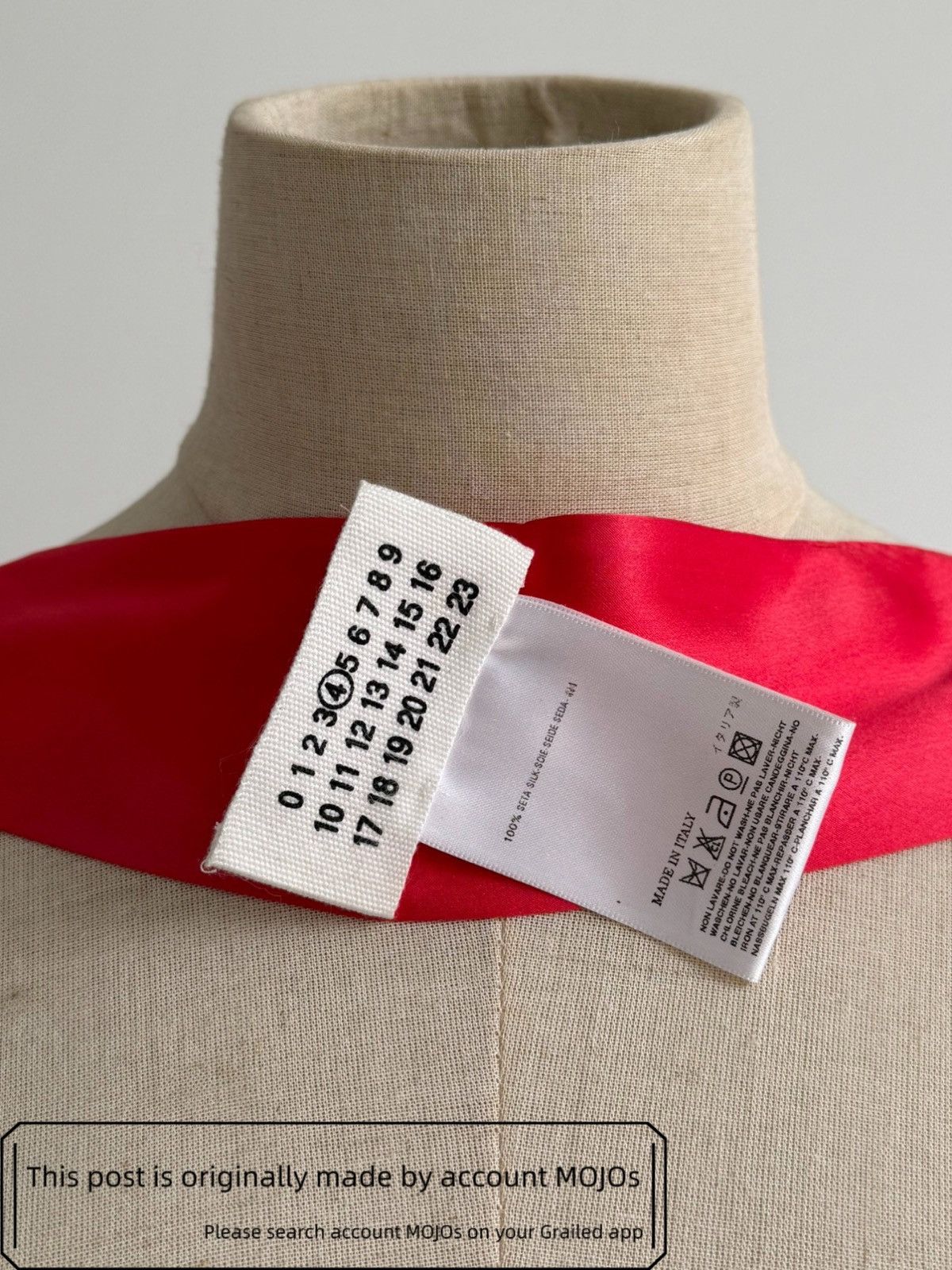 Maison Margiela Maison Martin Margiela 05AW Line 4 Red Silk Scarf mojos7 Size ONE SIZE - 5 Thumbnail