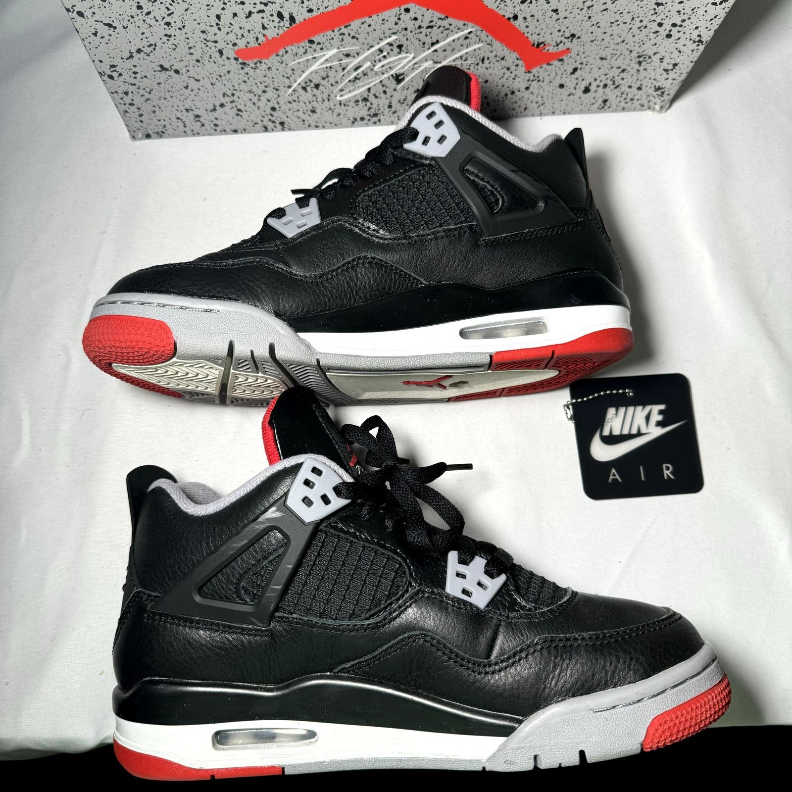 Jordan Brand × Nike Size 5.5 - Air Jordan 4 Retro GS Bred Reimagined Men's Shoes Size US 5.5 / EU 38 - 3 Thumbnail