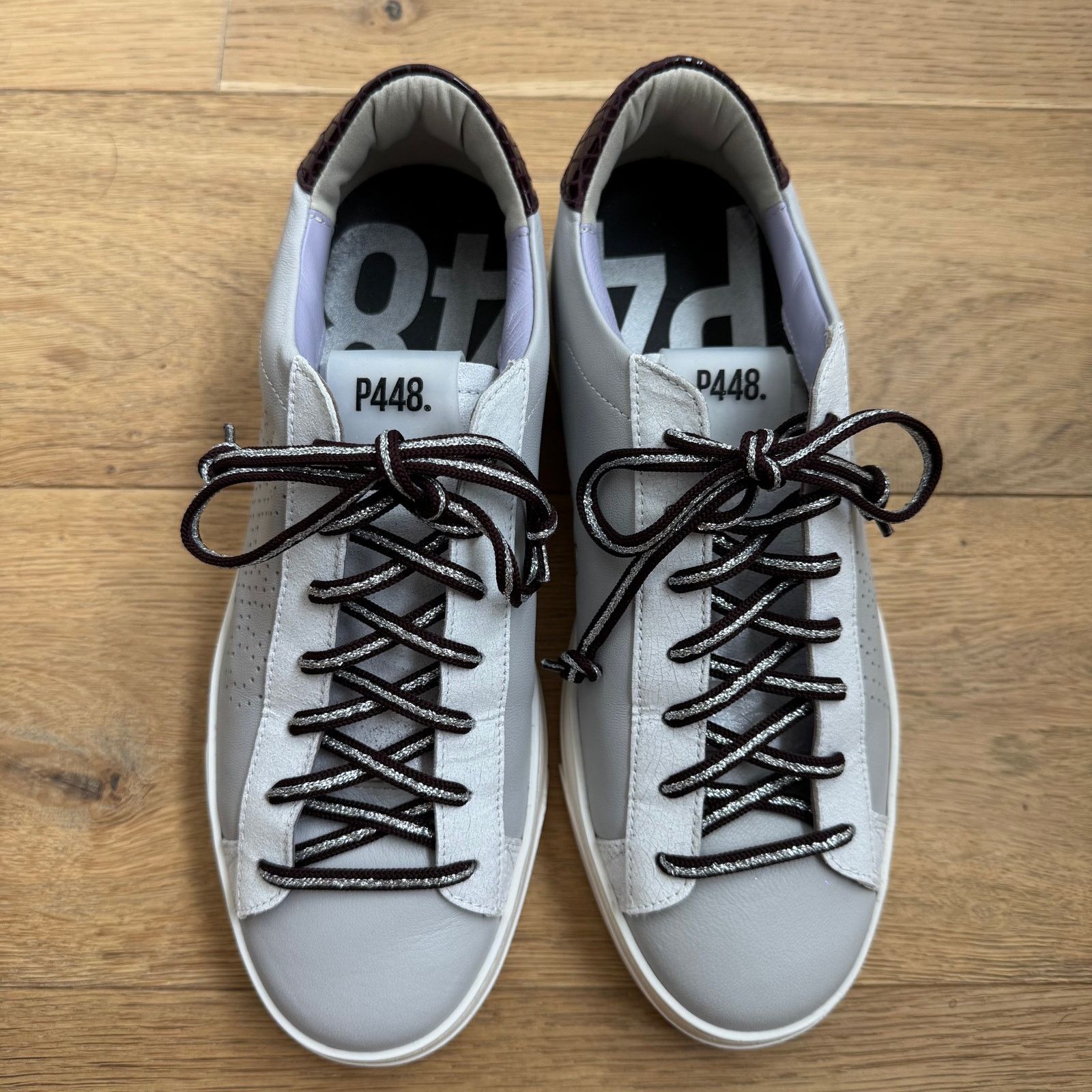 P448 P448 Jack Perforated Sneaker Pastel/Lilac Leather EU 38 Size US 7.5 / IT 37.5 - 2 Thumbnail