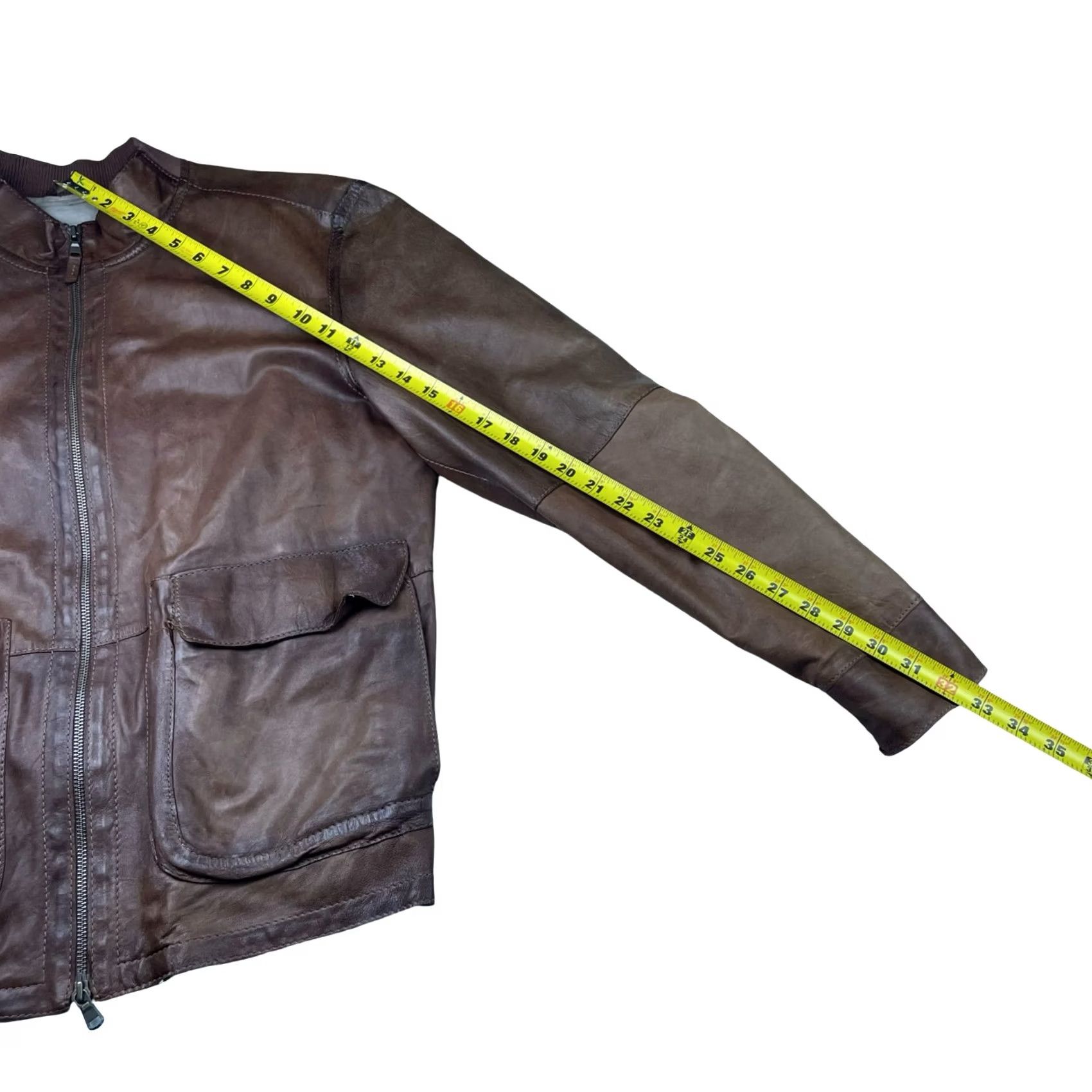 Vintage VINTAGE Gimo's Leather Bomber Jacket Brown Mens Medium Italy Size US M / EU 48-50 / 2 - 7 Thumbnail