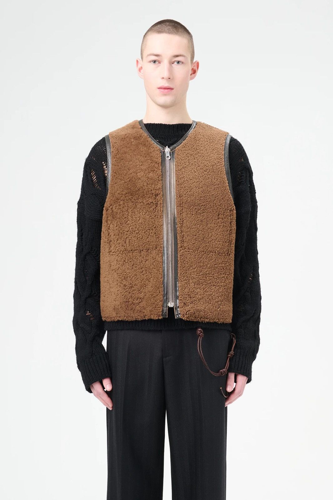 Our Legacy OUR LEGACY REVERSIBLE SHEARLING VEST, Rustic Grain Brown Size US S / EU 44-46 / 1 - 4 Thumbnail