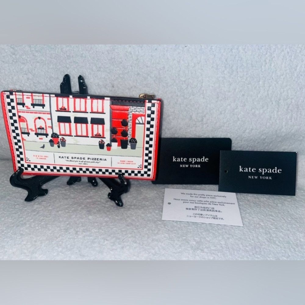 Kate Spade Kate Spade ♠️ Slice Pizza Shop 🍕Embossed Leather Small Sli Size ONE SIZE - 5 Thumbnail