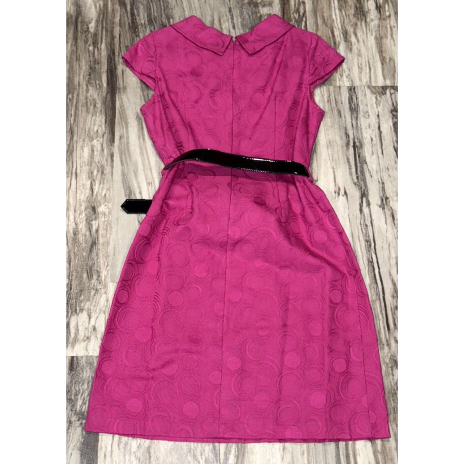 Pinko London Style Women’s Dress Misses Cherry Pink Size 12 Textured Circles A-Line Sleeveless NWT Size XL / US 12-14 / IT 48-50 - 2 Thumbnail