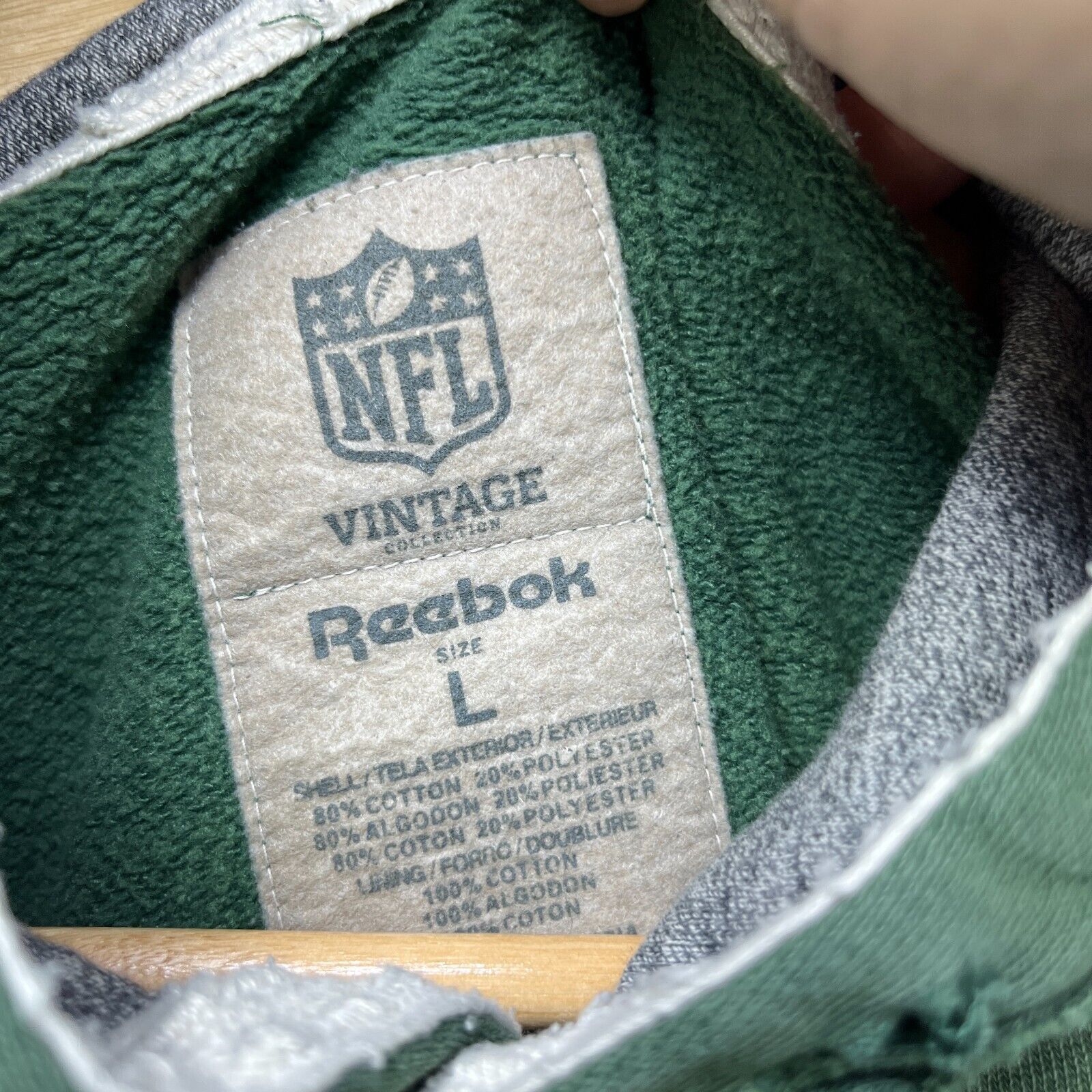Reebok × Vintage Vintage Green Bay Packers Sun Faded NFL Hoodie Large Reebok Size US L / EU 52-54 / 3 - 9 Thumbnail