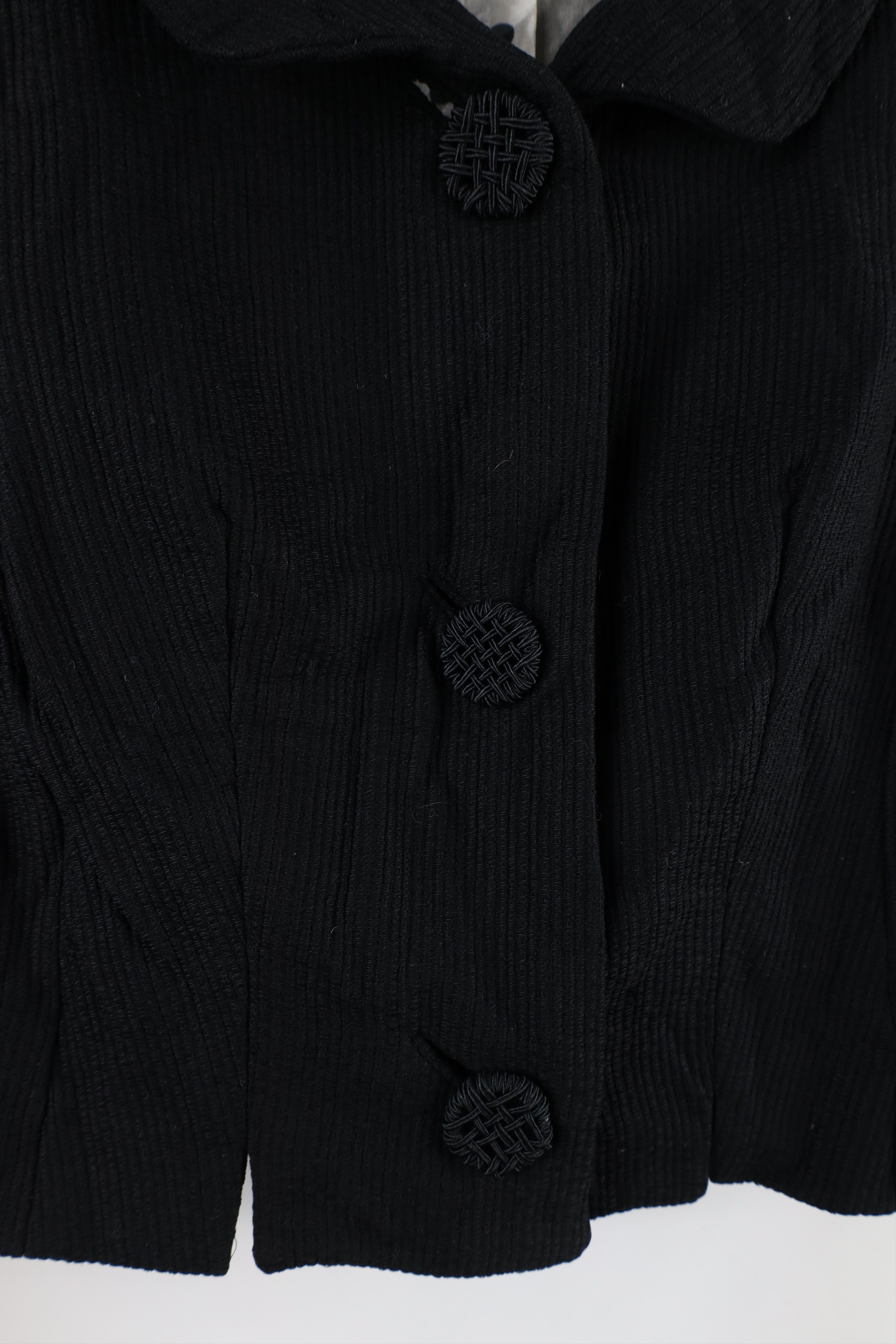 Vintage Vintage 60s 70s Streetwear Big Button Blazer Jacket Black Size S / US 4 / IT 40 - 4 Thumbnail