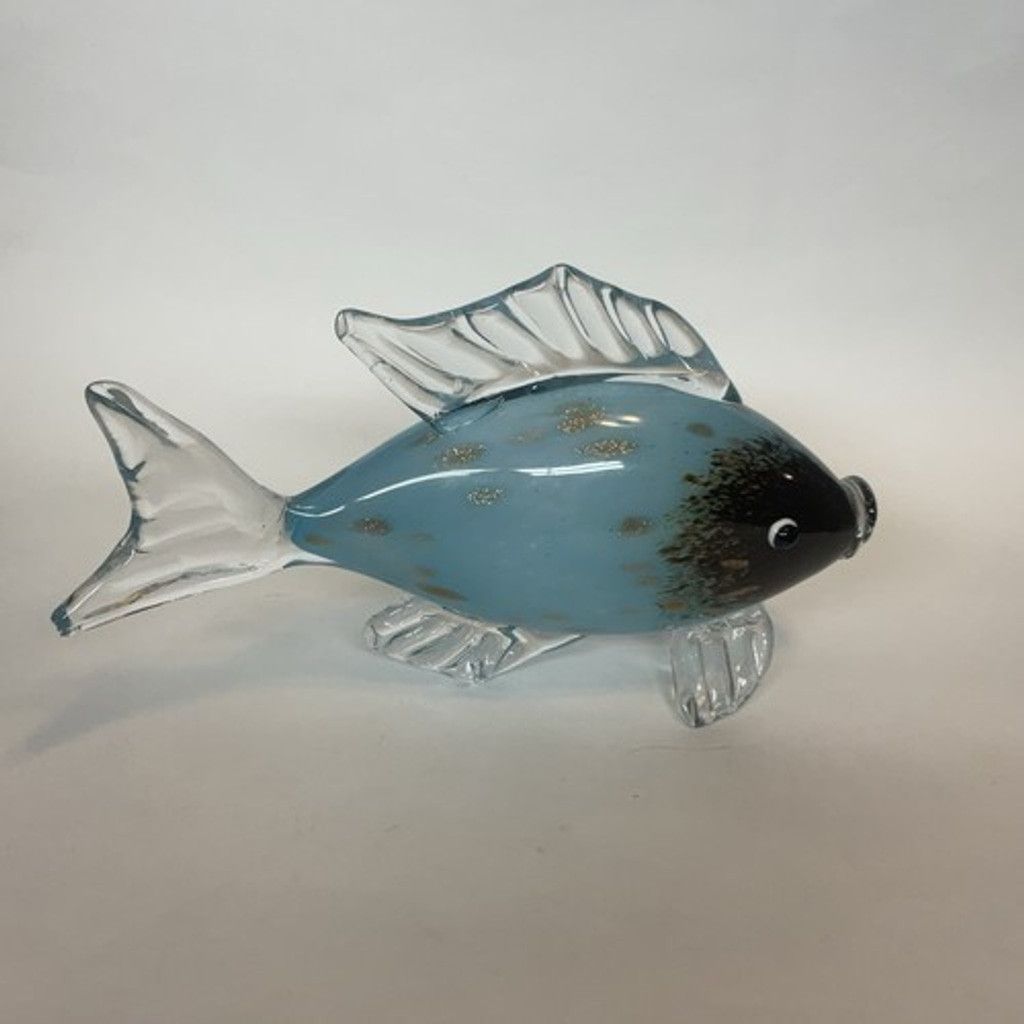Murano VTG Large Murano Style ArtGlass Fish Sculpture 11"x6.5” Flaw Size ONE SIZE - 10 Thumbnail