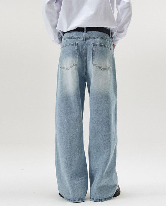 Japanese Brand American-style patchwork ripped baggy jeans for men Size US 32 / EU 48 - 4 Thumbnail