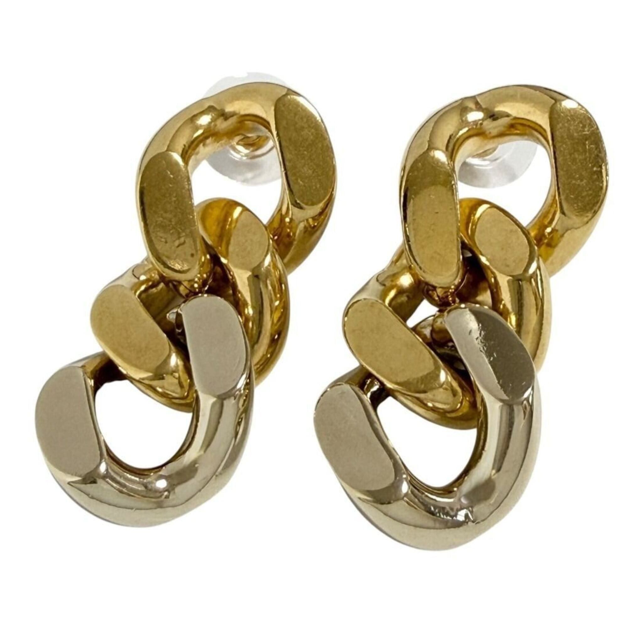 Yves Saint Laurent Yves Saint Laurent Saint Laurent women's chain drop earrings, gold, with aftermarket backings. Size ONE SIZE - 1 Thumbnail