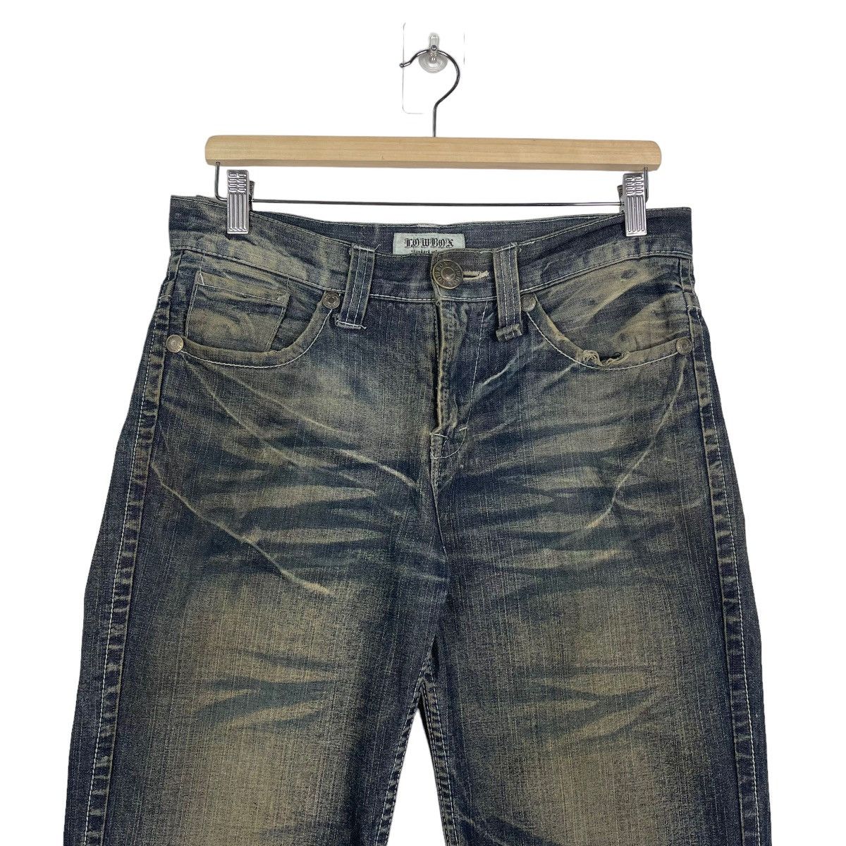 Japanese Brand × Tornado Mart JAPANASE LOWBOX DISTRESSED FLARE JEANS Size US 32 / EU 48 - 3 Thumbnail
