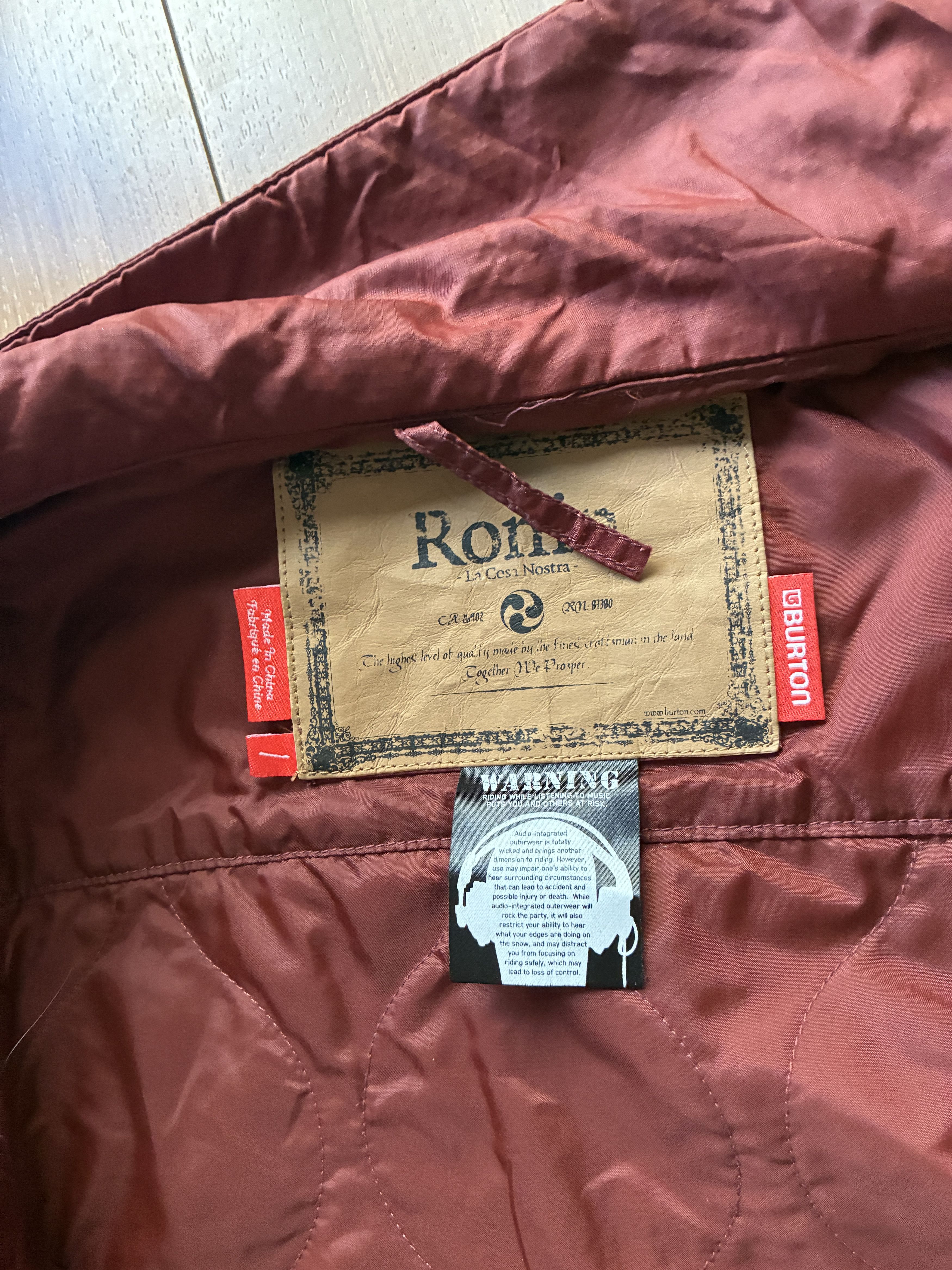 Burton Burton Ronin Lightweight Rust Brown Quilted Jacket Large Size US L / EU 52-54 / 3 - 6 Thumbnail