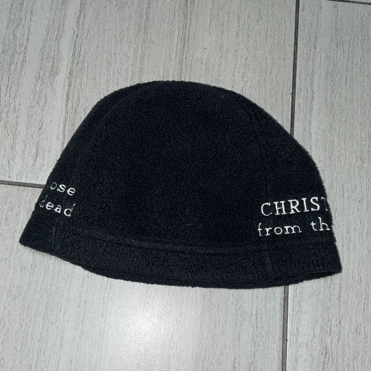 Vintage Christ Rose From The Dead Fleece Skully Beanie Size ONE SIZE - 1 Thumbnail