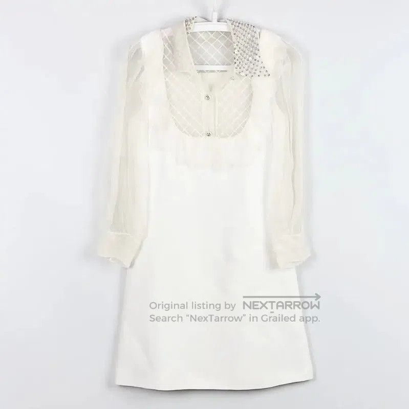 Miu Miu Miu Miu White Long Sleeve Dress . Size XXS / US 00 / IT 34 - 1 Thumbnail