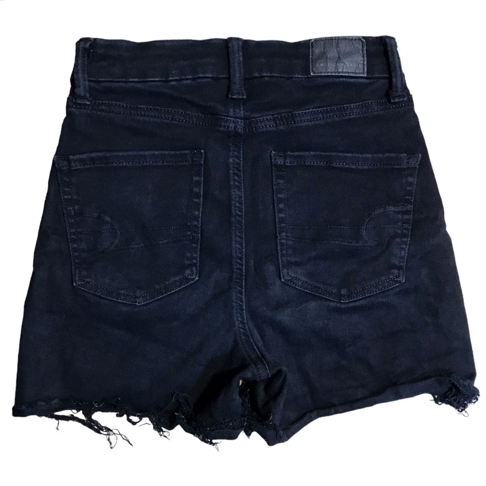 American Eagle Outfitters VINTAGE American Eagle Outfitters Shortie Black Denim Shorts Womens 00 Regular Black 5-Pocket Cut-Off Festival Modern Classic 3in Inseam 10in Rise Size 24" / US 00 / IT 34 - 2 Thumbnail