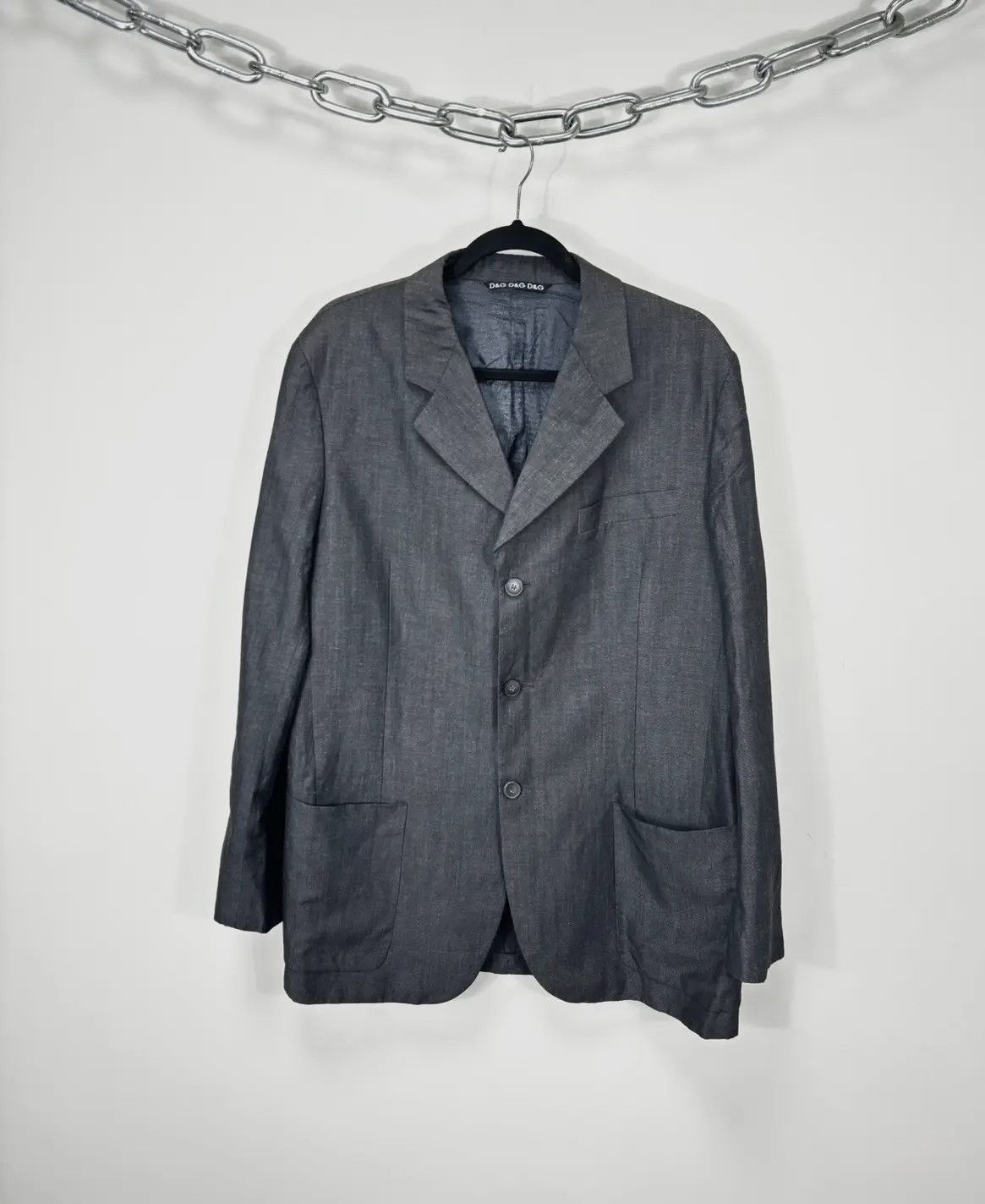 Dolce & Gabbana × Vintage Vintage Dolce & Gabanna Men's Rare Linen Wool Blazer Jacket Size 44R - 1 Thumbnail