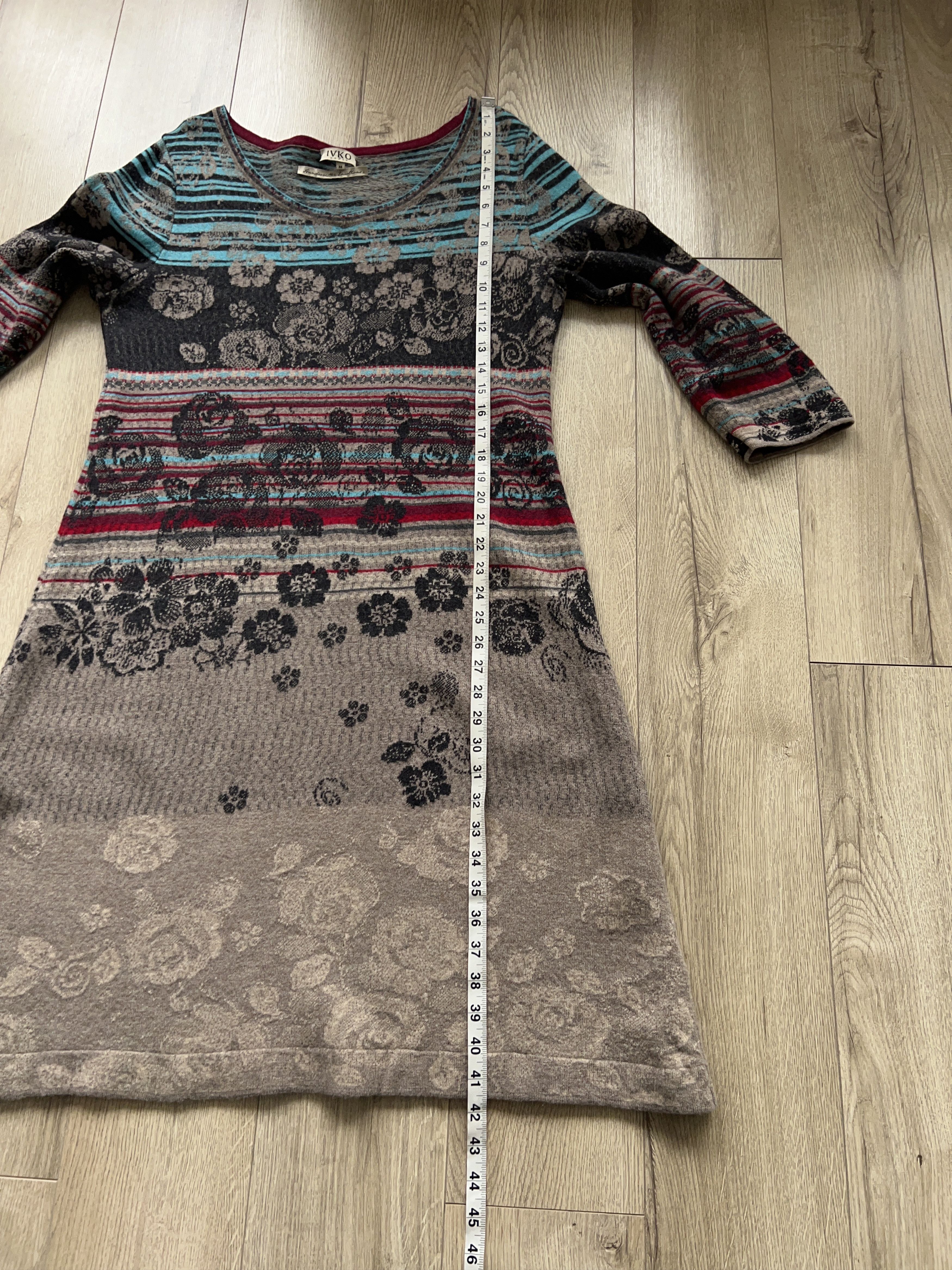 Designer × Traditional Weatherwear IVKO Traditional Float Floral Dress Multicolor Knee Length Size M / US 6-8 / IT 42-44 - 6 Thumbnail