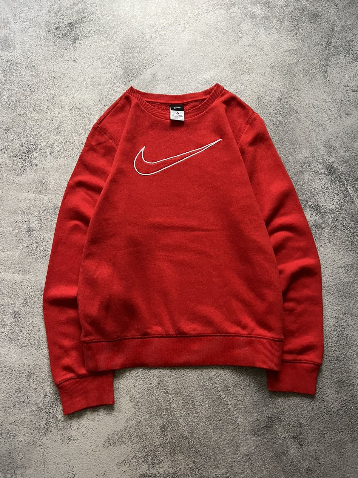 Nike × Vintage Vintage Y2k Nike ❤️ Big Swoosh Sweatshirt 00’s Size US S / EU 44-46 / 1 - 3 Thumbnail