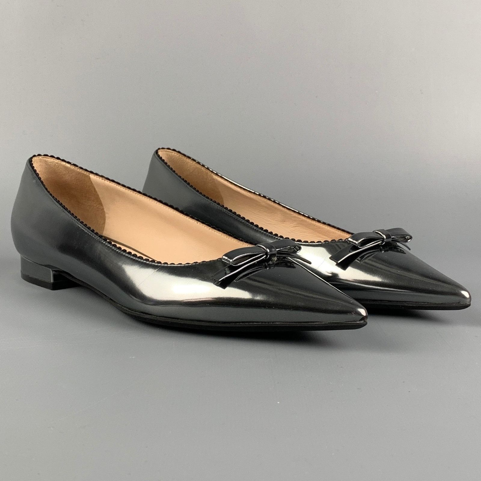 No. 21 Nº21 Size 7 Silver Leather Pointed Toe Flats Size US 7 / IT 37 - 2 Thumbnail