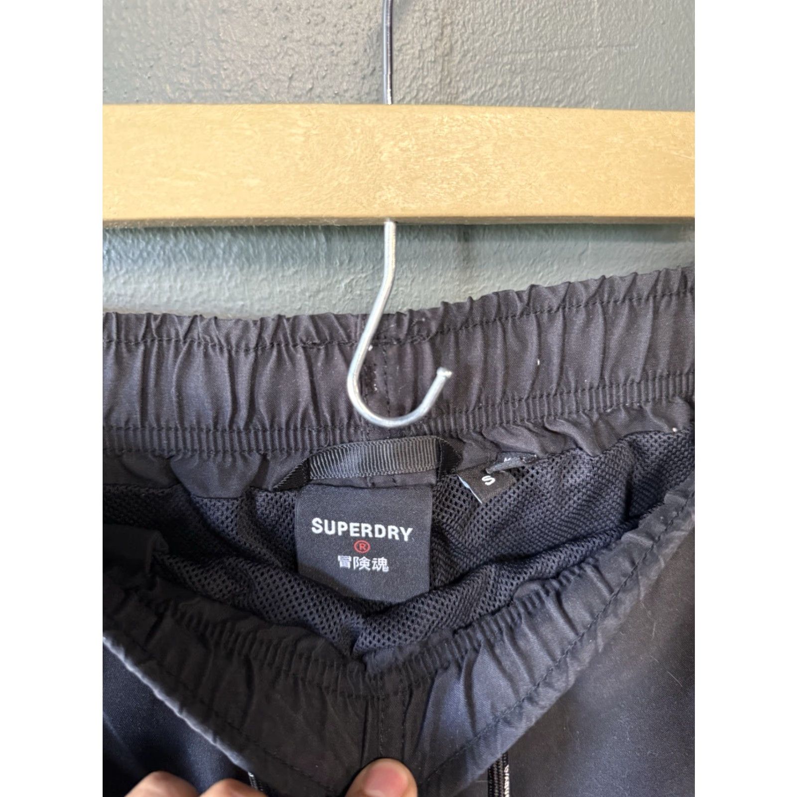 Superdry VINTAGE Superdry Mens Black Swimtrunks w/ Lining Size Small w/ Drawstring Size ONE SIZE - 3 Thumbnail