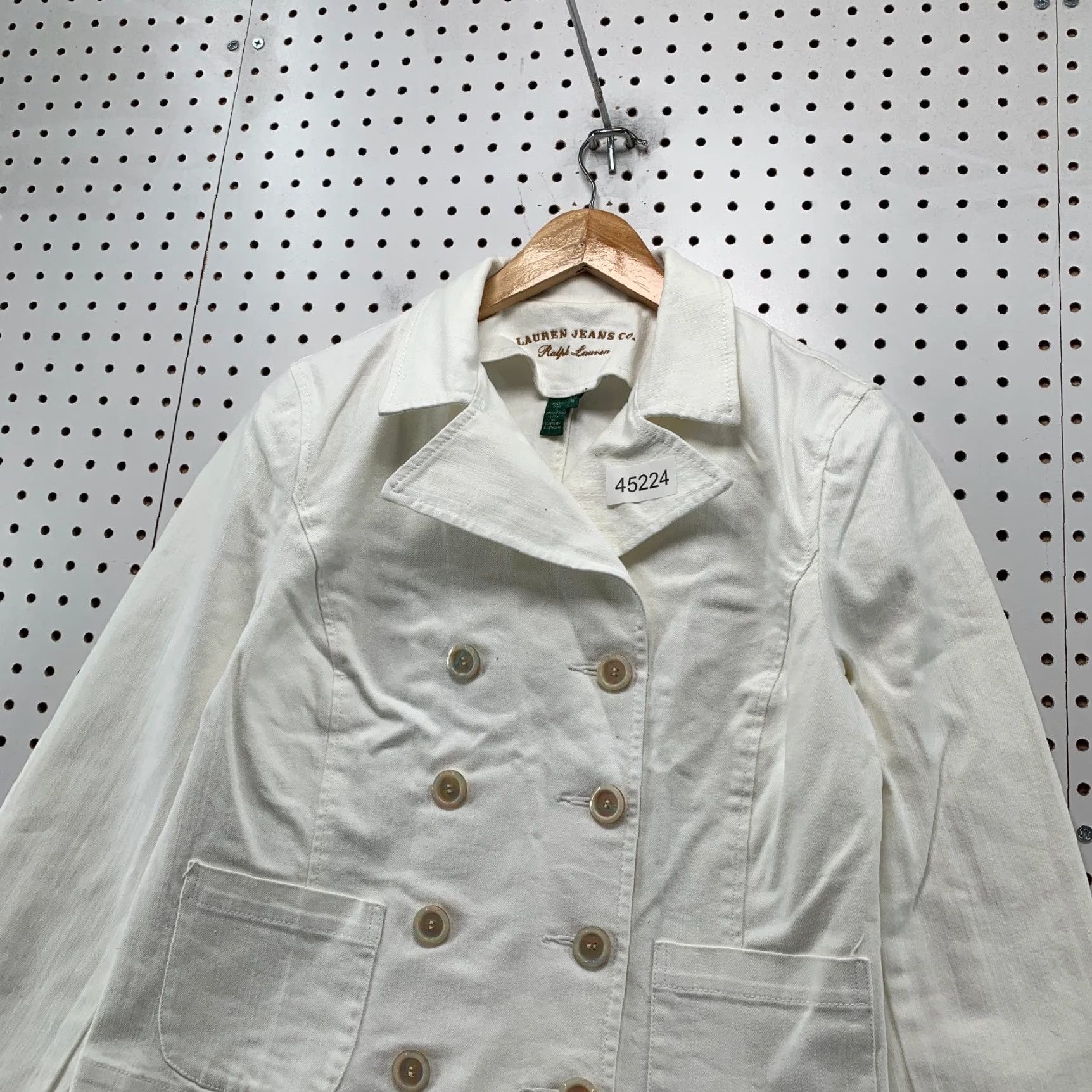 Ralph Lauren Lauren Ralph Lauren Denim Jacket Womens Medium White Double Breasted Denim Jacket Womens Medium White Double Breasted Size M / US 6-8 / IT 42-44 - 3 Thumbnail