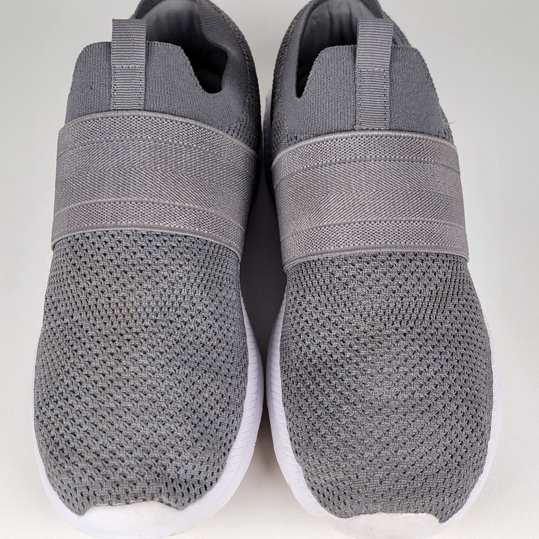 Athletic Works Athletic Works Men's Gray Banded Knit Upper Low Top Slip-on Sneakers Size 10 Athletic Shoes Mens Size US M / EU 48-50 / 2 - 2 Thumbnail