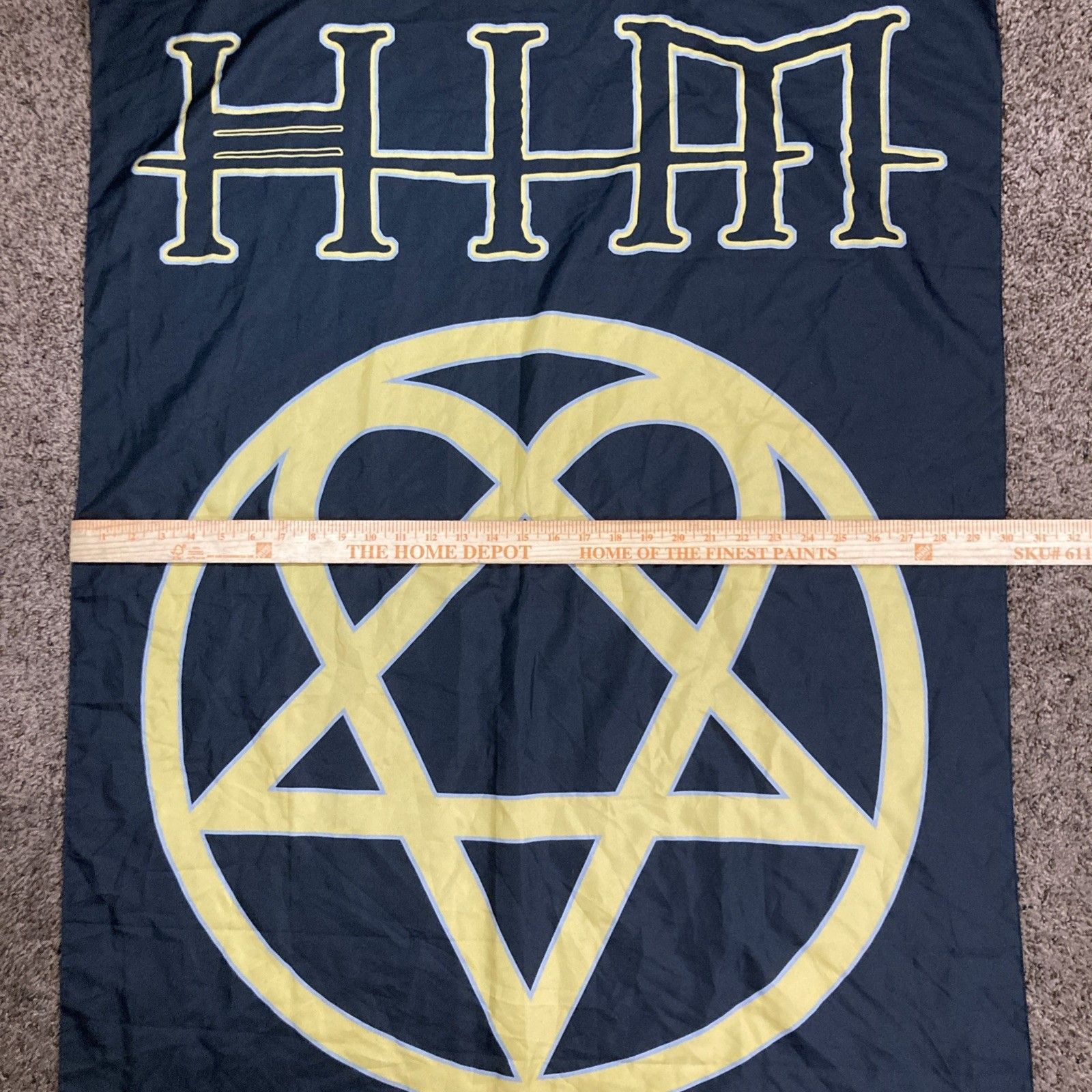 Other HIM Heartogram Vintage Flag Tapestry Wall Decor Rare 2004 Size ONE SIZE - 4 Thumbnail