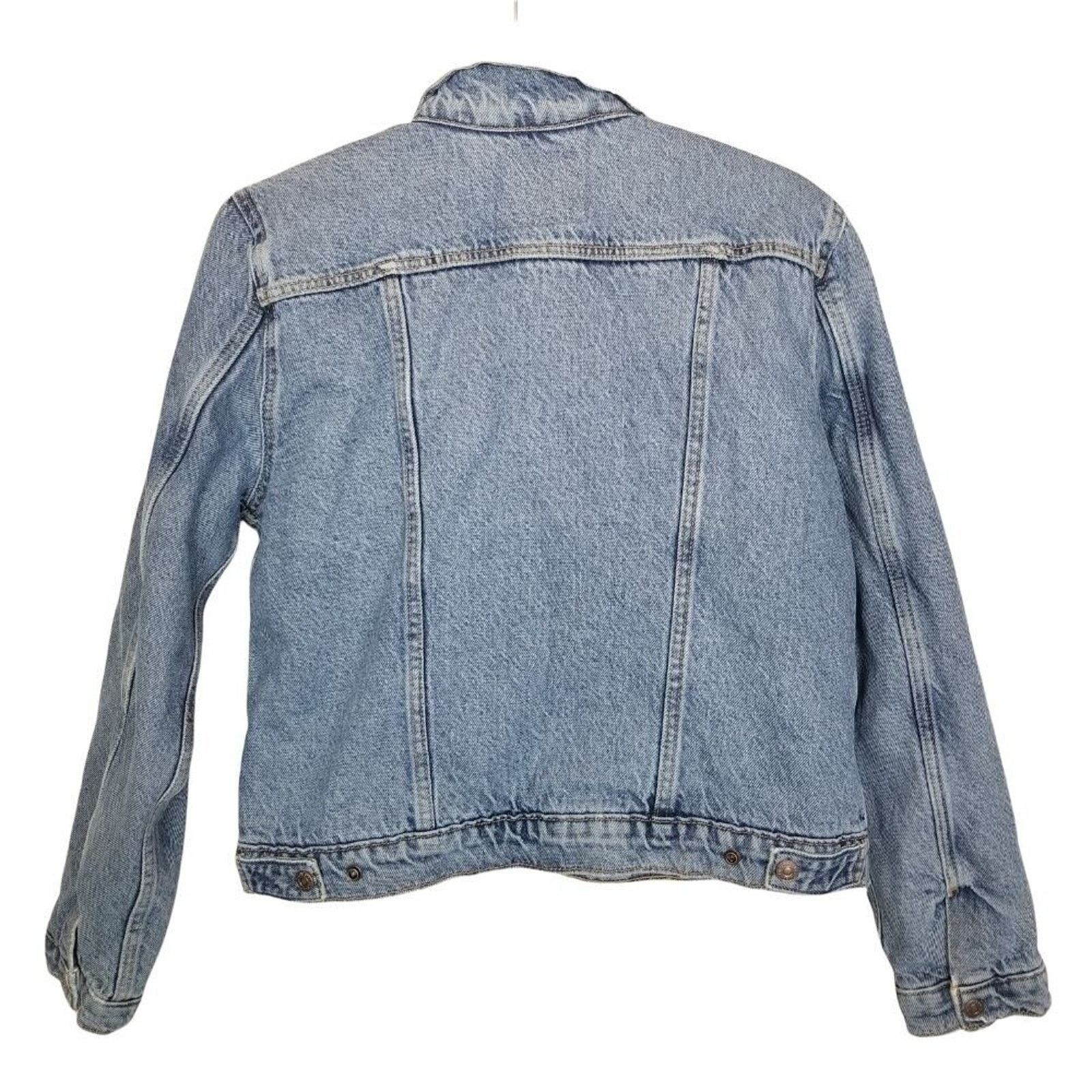 Levi's Levis Womens Denim Jacket Ex-Boyfriend Faux Sherpa Lined Size L / US 10 / IT 46 - 10 Thumbnail