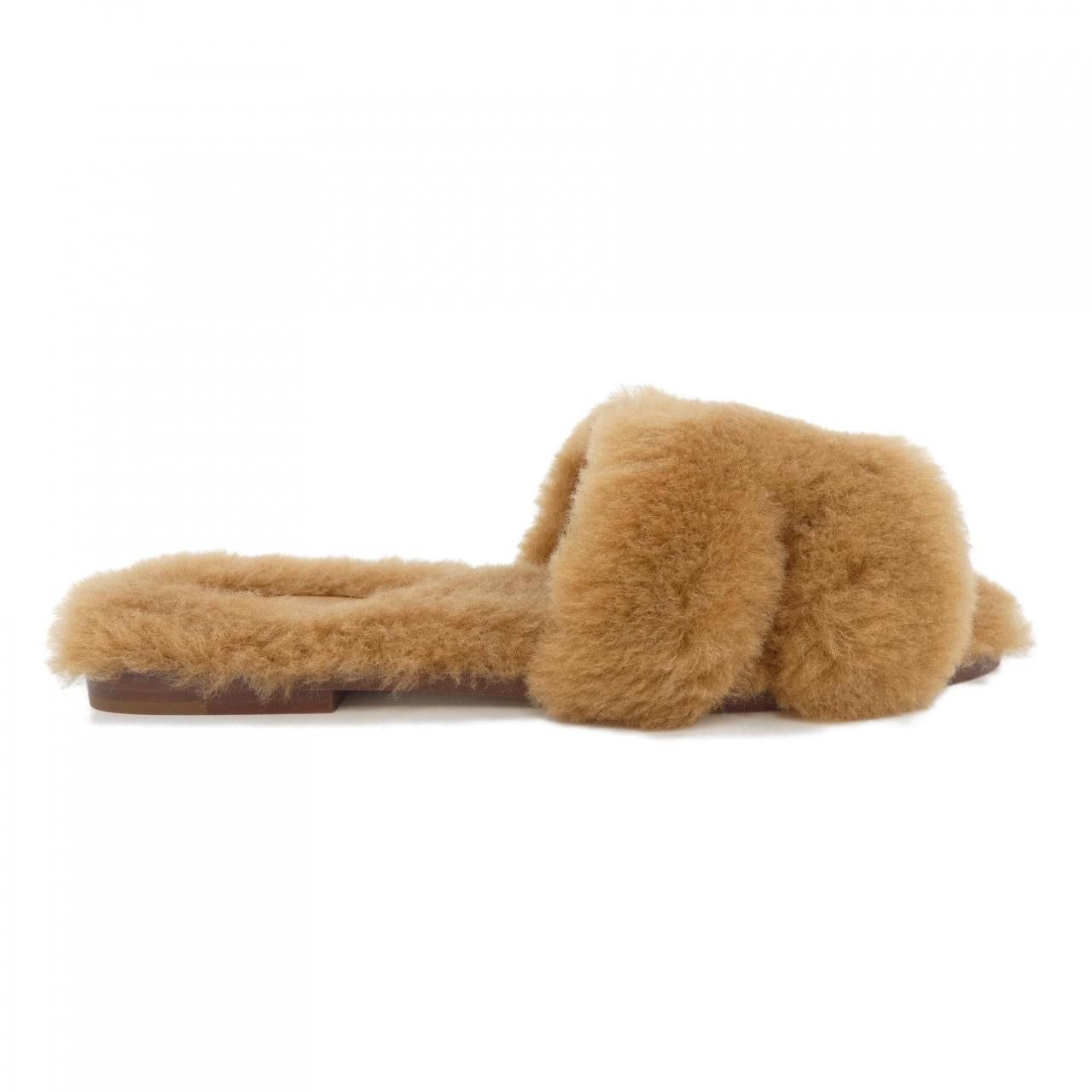 Hermes Hermes Hermes Oran Shearling Sheepskin Sandals Leather Shoes DUTY FREE for USA Size ONE SIZE - 1 Thumbnail