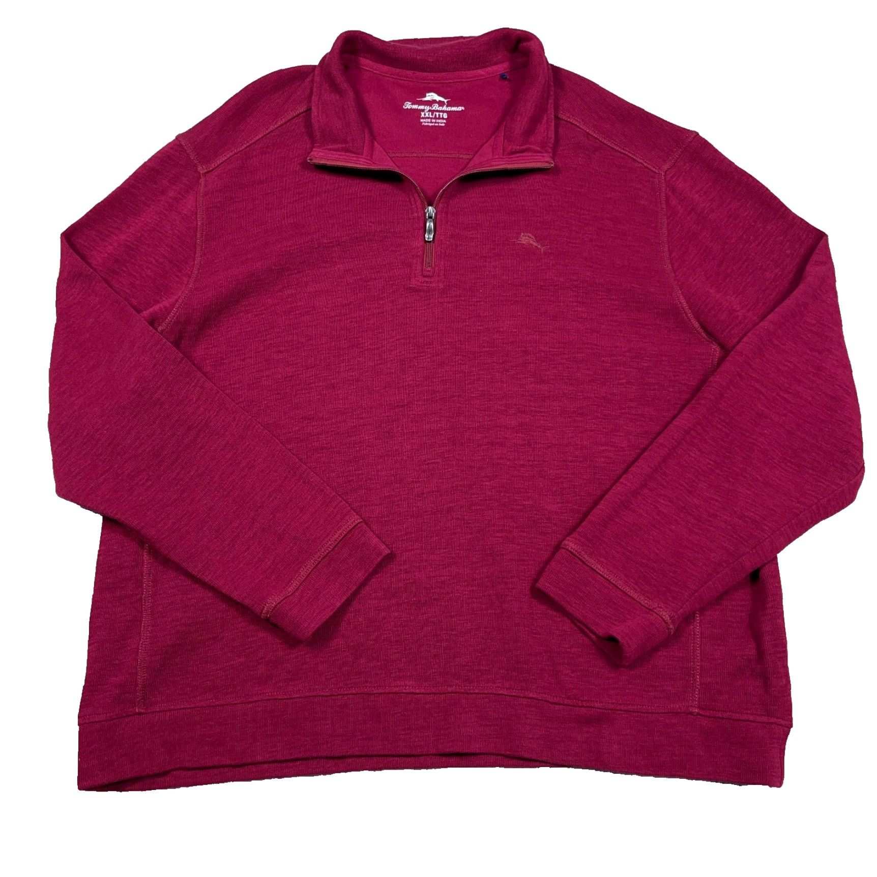 Tommy Bahama VINTAGE Tommy Bahama Sweater Men XXL 2XL Red Pullover Quarter Zip Sweatshirt Marlin Size US XXL / EU 58 / 5 - 2 Thumbnail