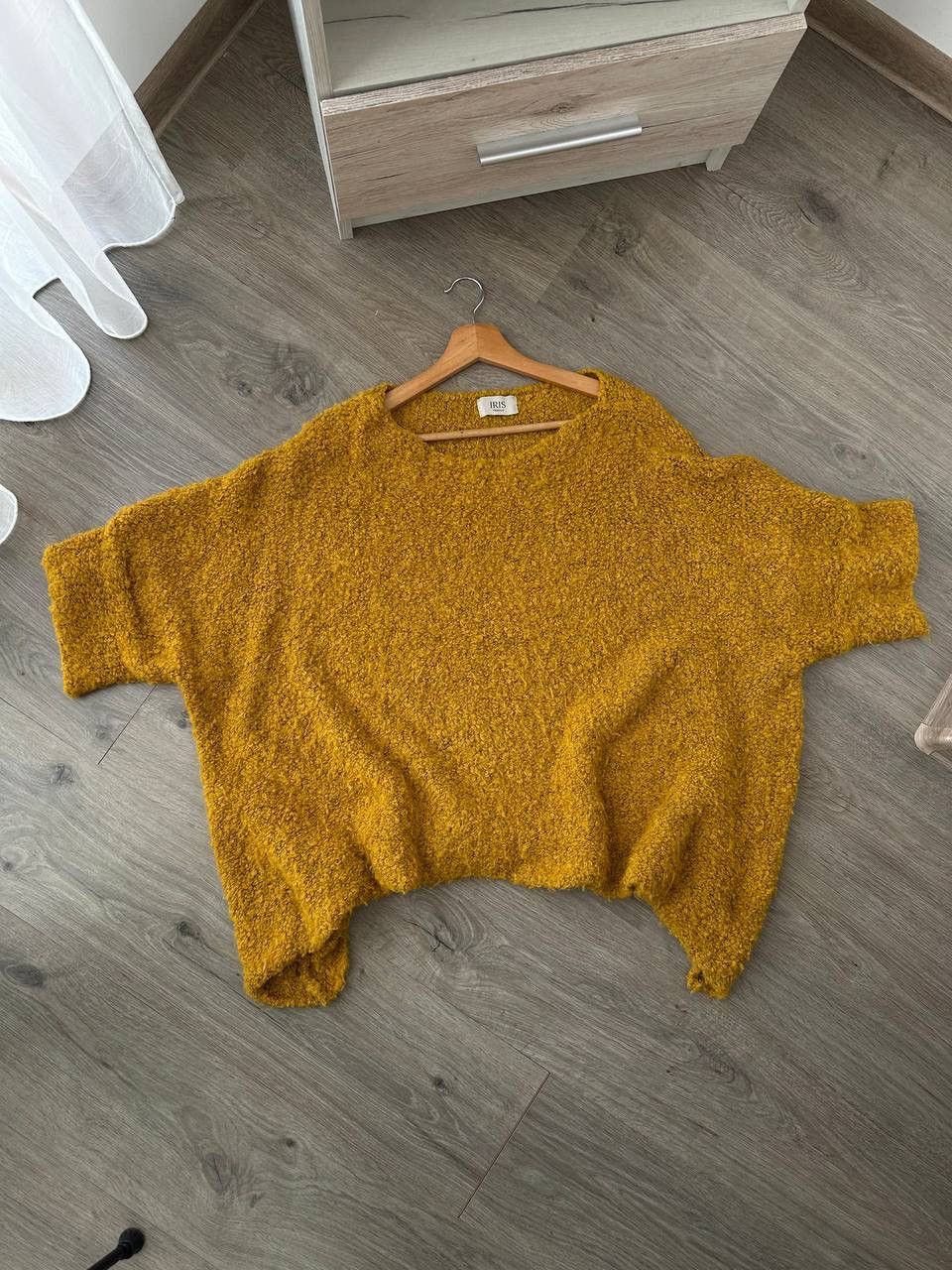 Iris von Arnim × Vintage Vintage Iris Firenze Yellow Cardigan Poncho Sweater Size US L / EU 52-54 / 3 - 2 Thumbnail