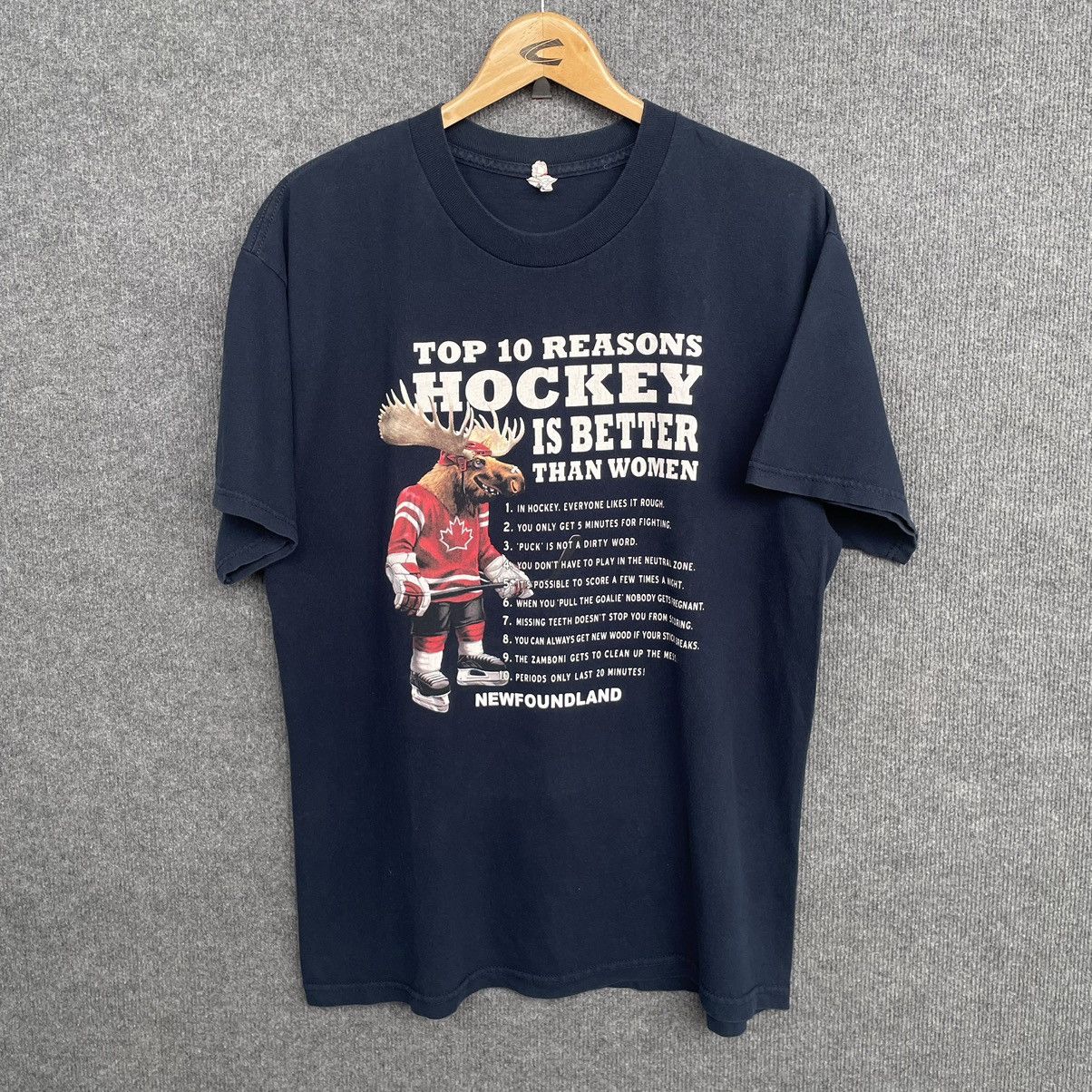 Vintage Vintage Y2K Top 10 Reason Hockey Is Better Than Woman Tee Size US L / EU 52-54 / 3 - 1 Thumbnail