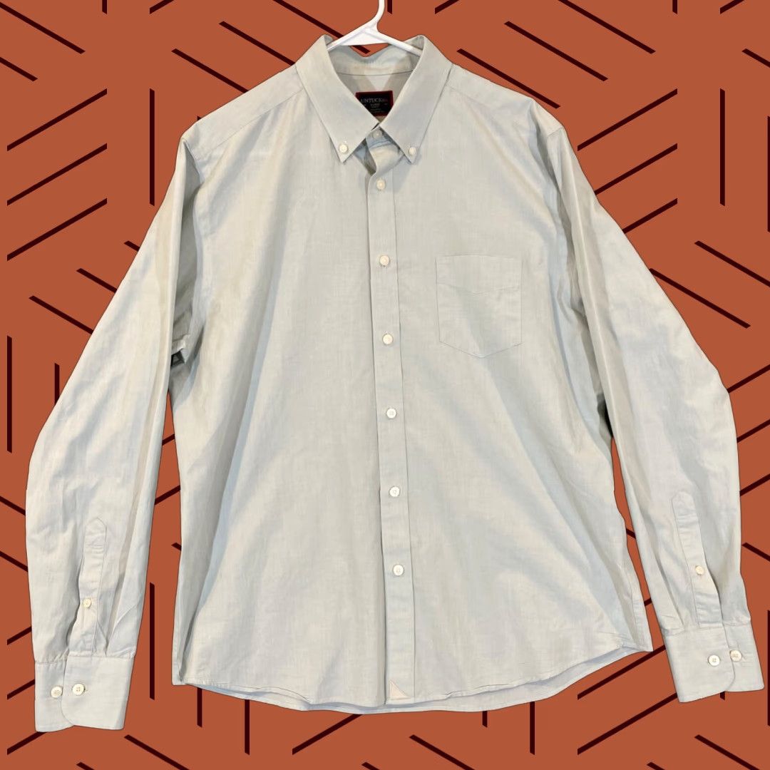 UNTUCKit UNTUCKit Shirt Mens L Slim Light Seafood Green Button-Down Cotton Dress Top L/S Shirt Size US L / EU 52-54 / 3 - 1 Thumbnail