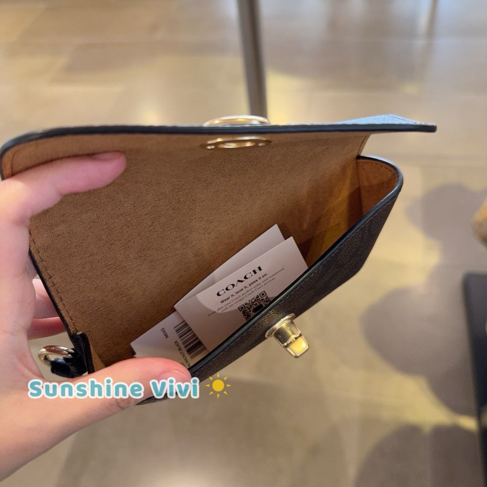 NWT Coach Sunglass Case CZ207 Leather WALNUT/BLACK