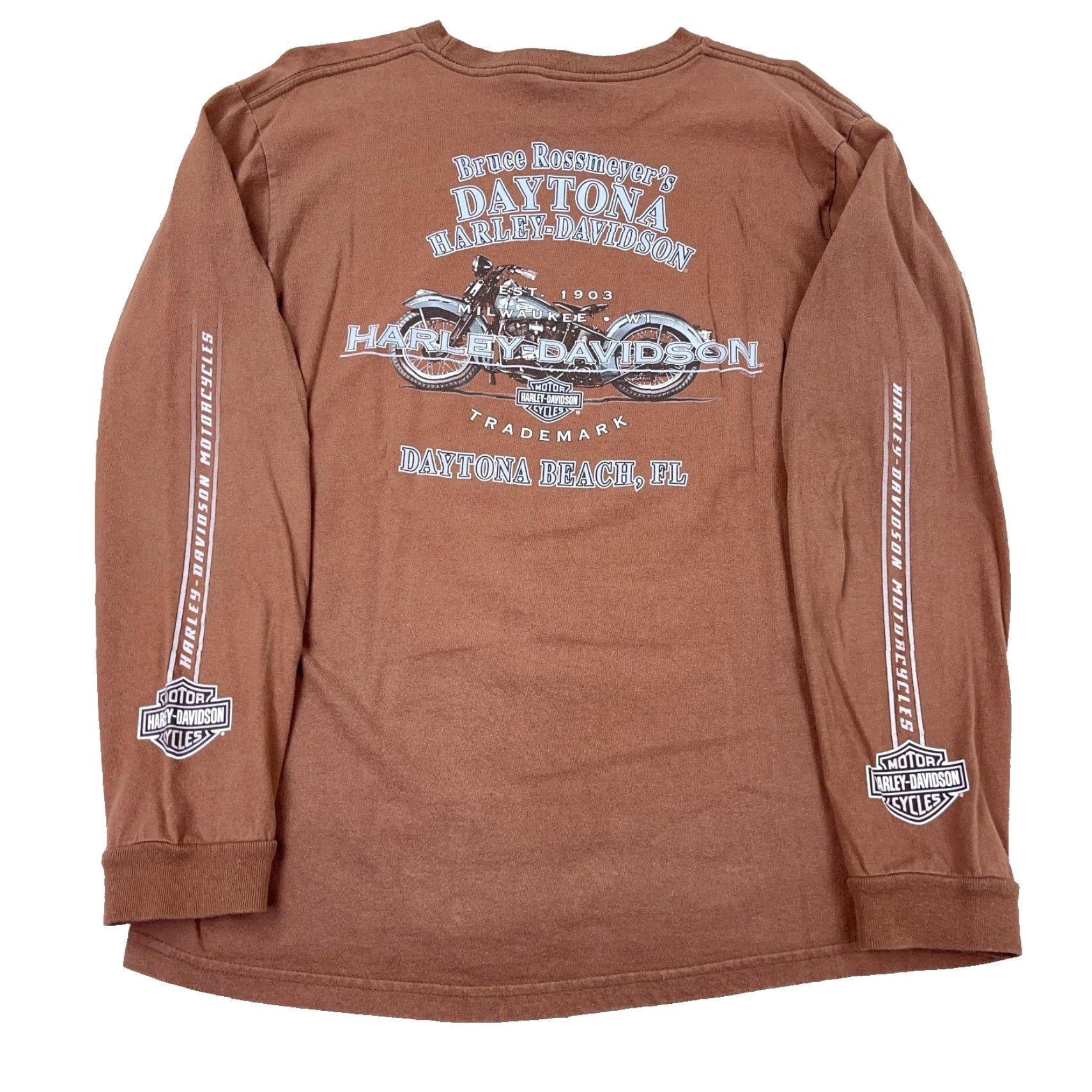 Harley Davidson VINTAGE Harley-Davidson Graphic Shirt Men Large Brown Long Sleeve 90s Eagle Logo Retro Biker Size US L / EU 52-54 / 3 - 2 Thumbnail