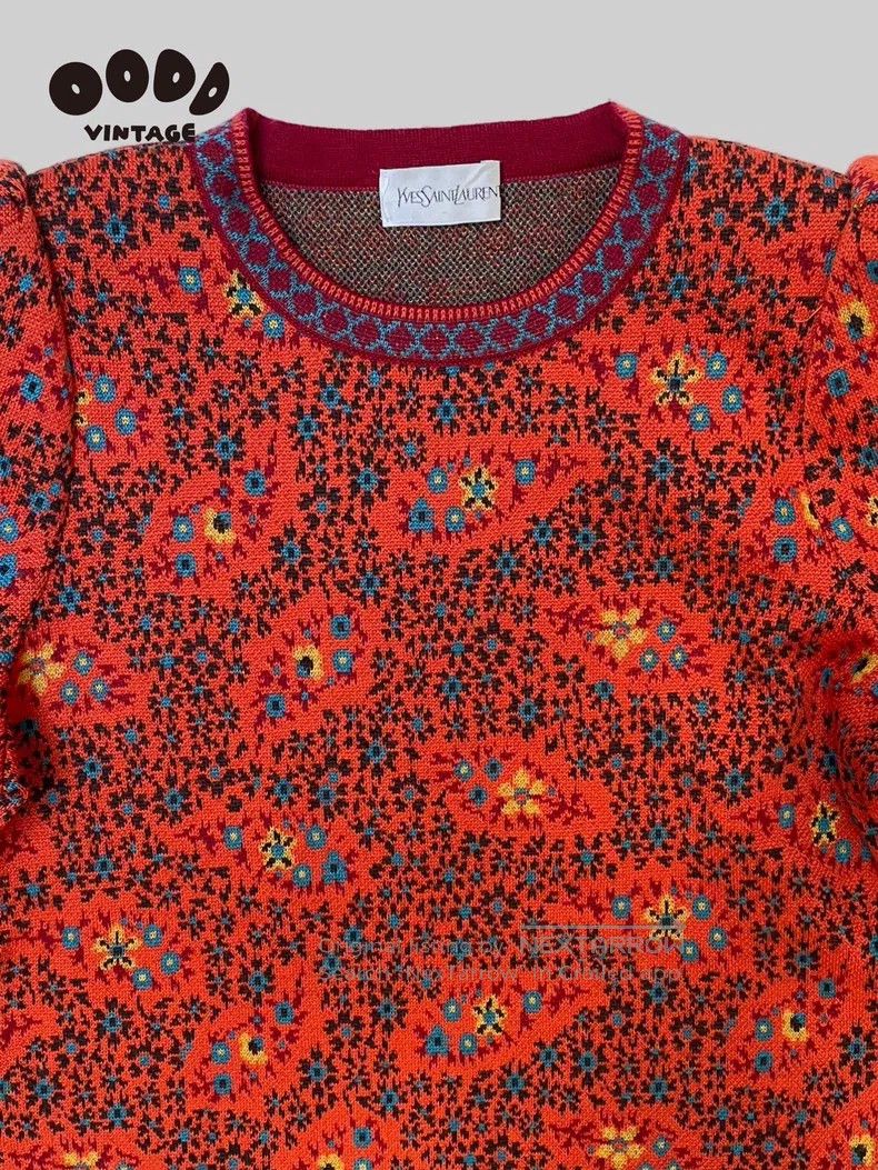 Saint Laurent Paris Saint Laurent Paris Floral padded shoulder long-sleeve dre Size M / US 6-8 / IT 42-44 - 4 Thumbnail