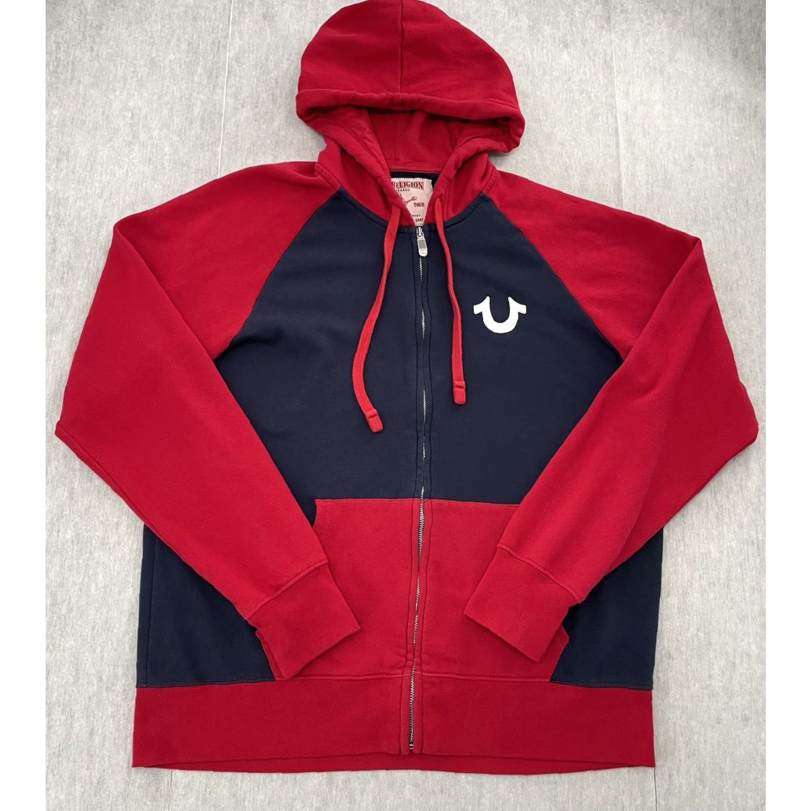 True Religion True Religion Men Hoodie XL Red Blue Full Zip Sweatshirt Streetwear Y2K Buddha City Classic Designer Hip Hop Retro School USA Size US XL / EU 56 / 4 - 2 Thumbnail