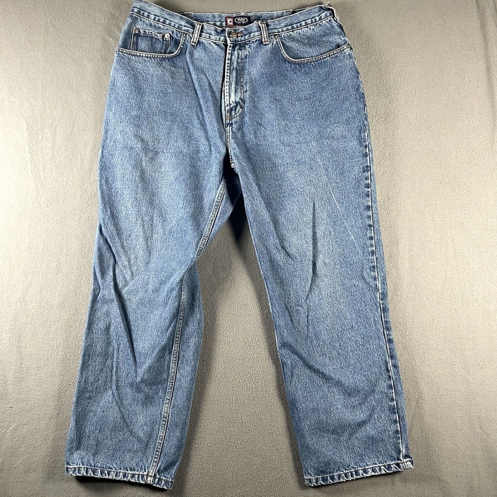 Chaps Chaps Jeans Straight Fit Mens 40x30 Blue Denim 5-Pocket Classic Comfort Jeans Mens Blue Denim 90s Logo Preppy Vintage N/A Size US 40 / EU 56 - 2 Thumbnail