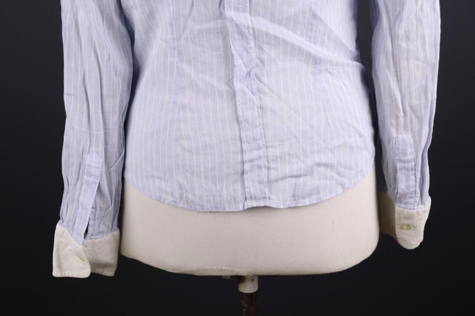 La Martina La Martina Blue White Striped Linen Collar Shirt Size L Size US L / EU 52-54 / 3 - 9 Thumbnail