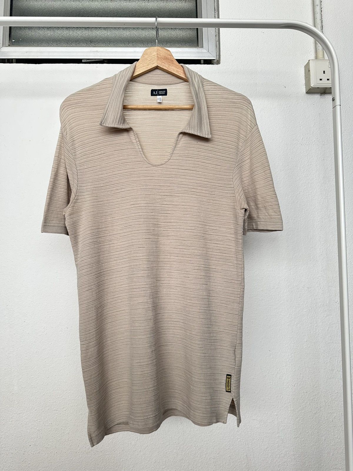 Giorgio Armani 00’s Armani Jeans pleated fabric polo tee Size US M / EU 48-50 / 2 - 7 Thumbnail