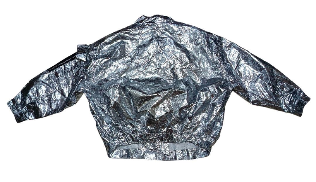 Rainbow × Vintage Silver Metallic Rider Rain Jacket Size US L / EU 52-54 / 3 - 3 Thumbnail