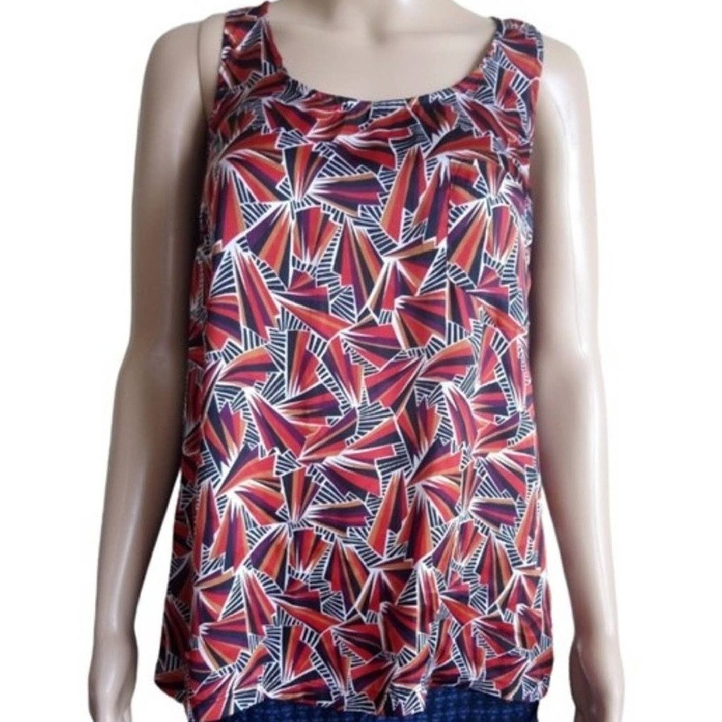 Apt. 9 Apt. 9 Black Geometric Printed Tank Top, S Size S / US 4 / IT 40 - 4 Thumbnail