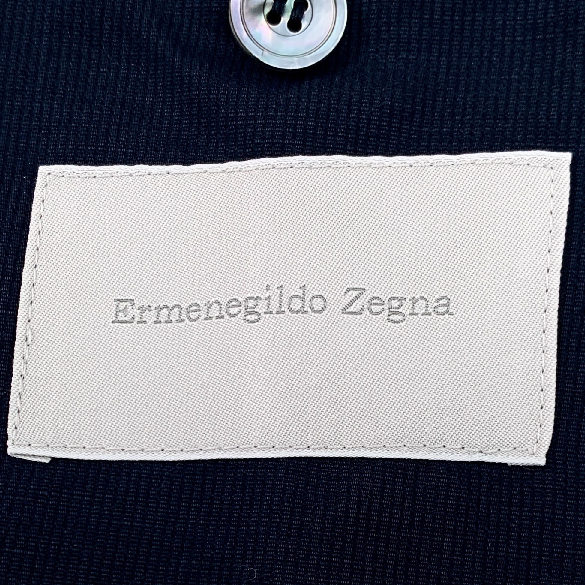 Ermenegildo Zegna Ermenegildo Zegna Navy Cotton-Linen Blend Suit Jacket L Size US L / EU 52-54 / 3 - 5 Thumbnail