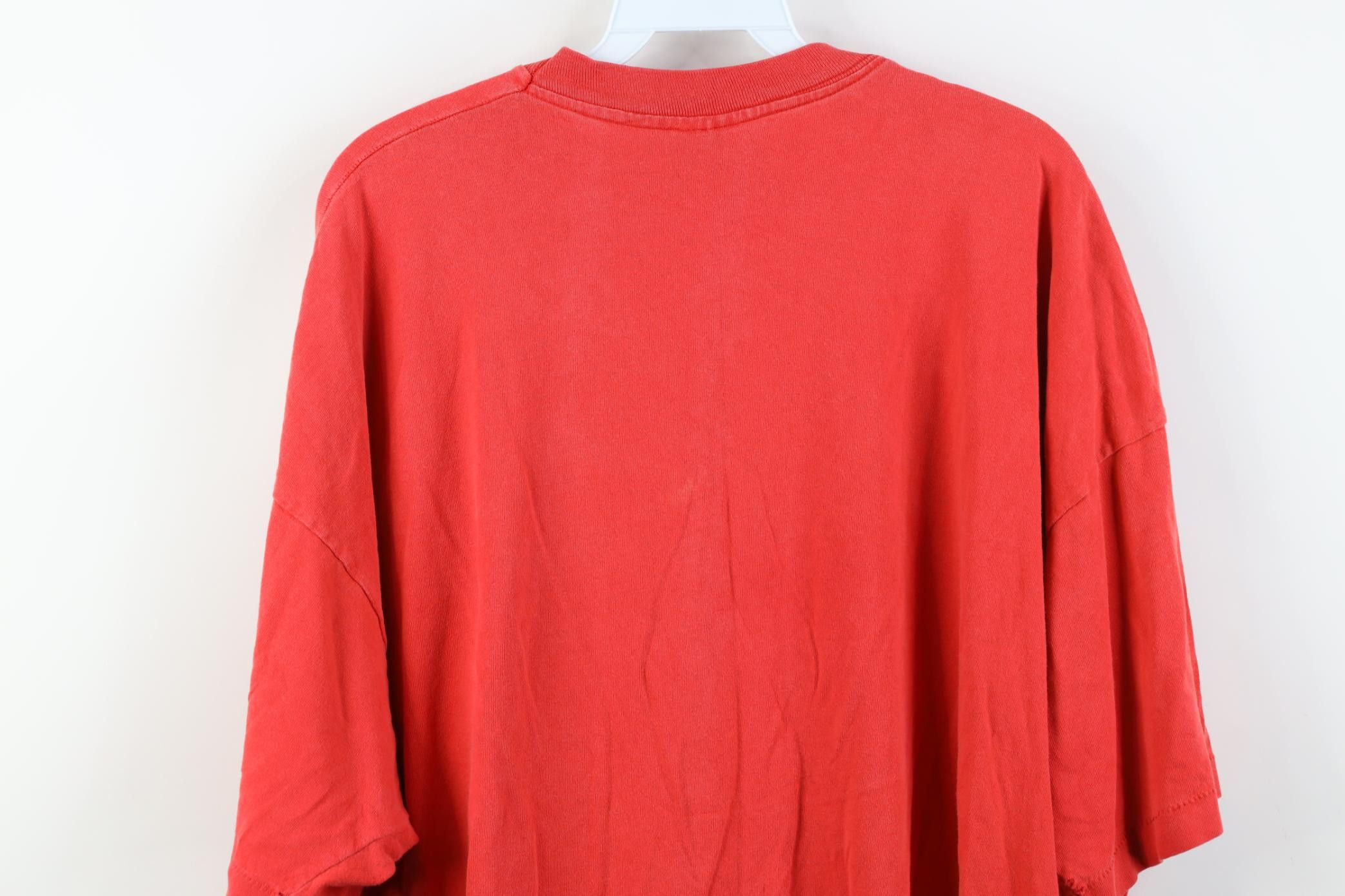 Vintage Vintage 90s Streetwear Blank Cotton Pocket T-Shirt Red USA Size US XXL / EU 58 / 5 - 13 Thumbnail