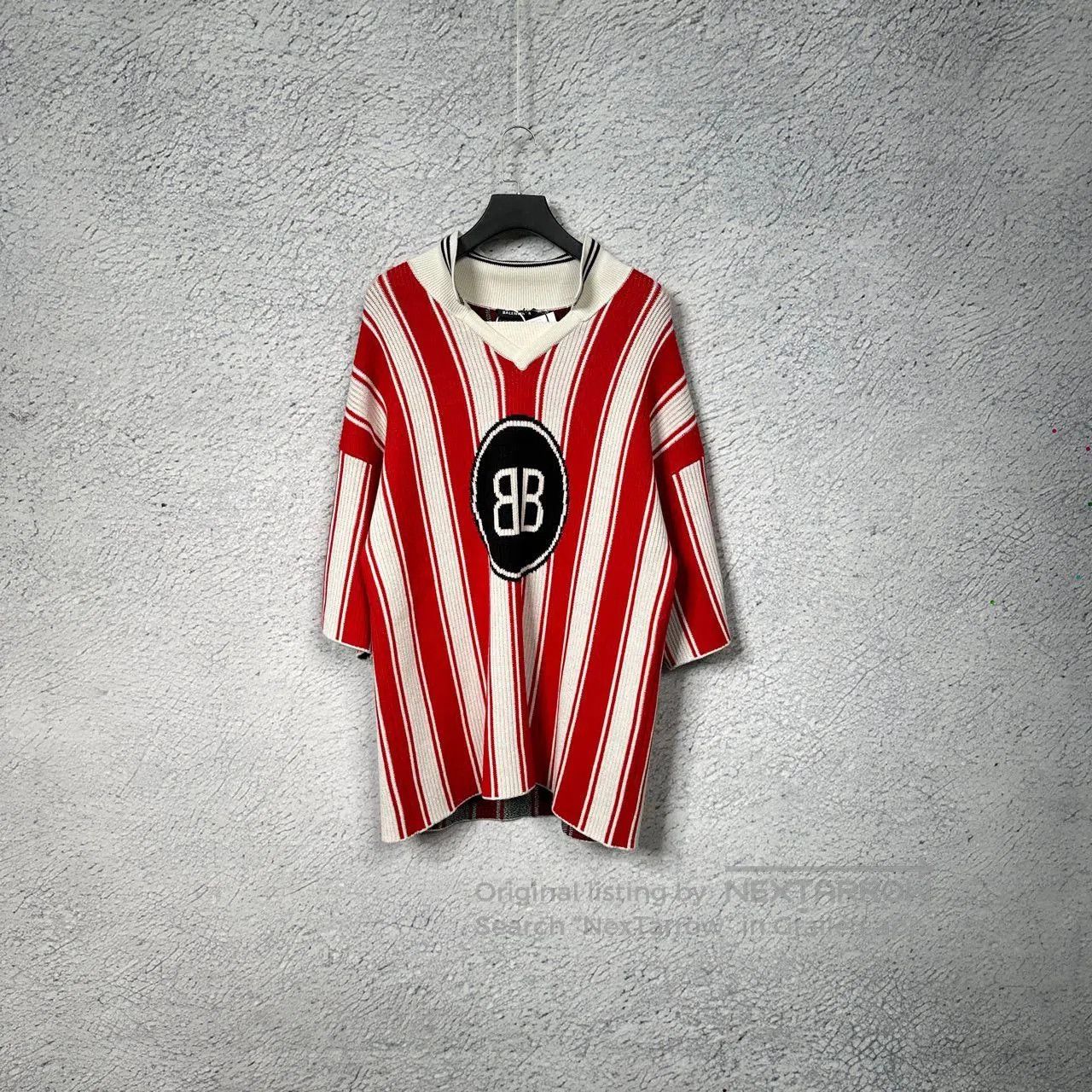Balenciaga balenciaga red striped knit jersey sweater. Size US M / EU 48-50 / 2 - 1 Thumbnail
