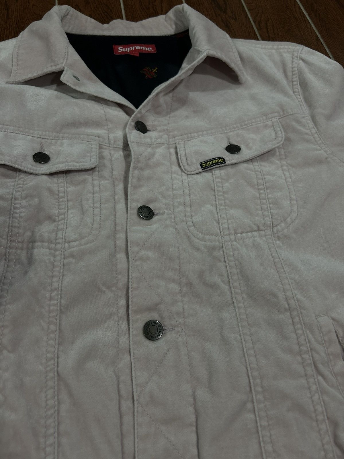 Supreme Supreme velvet dusty pink trucker denim jacket Size US L / EU 52-54 / 3 - 3 Thumbnail