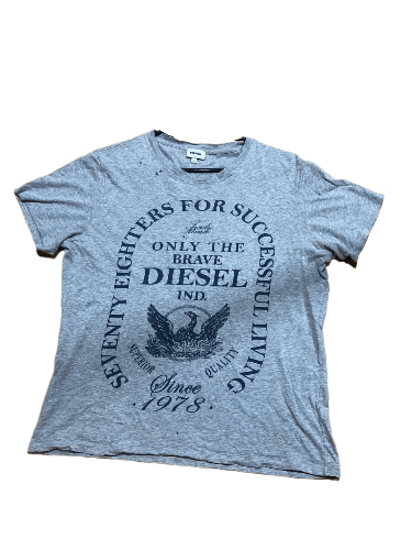 Diesel Vintage Diesel Gray Big Y2K Logo Short Sleeve T-Shirt Size M Size US M / EU 48-50 / 2 - 1 Thumbnail