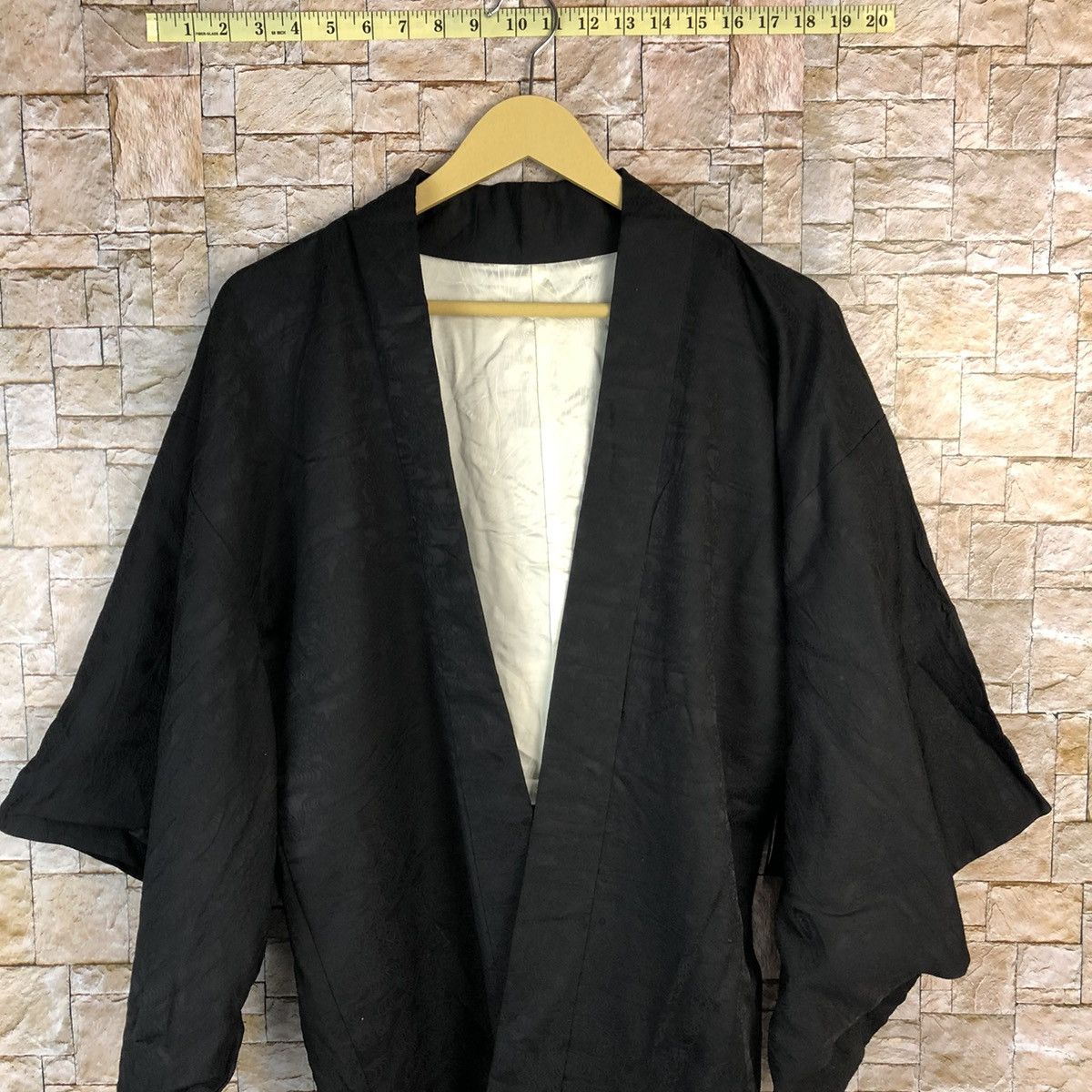 Vintage Japanes vintage cardigan Black Kimono #A807 Size US L / EU 52-54 / 3 - 2 Thumbnail