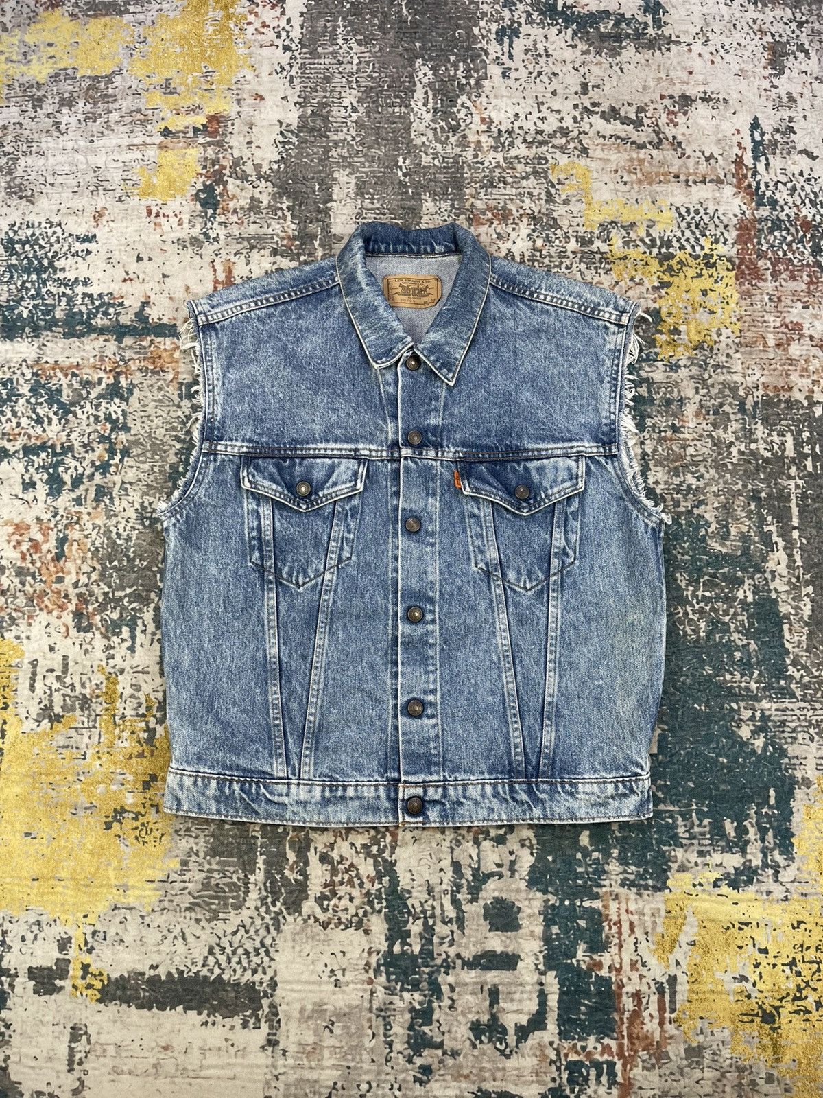 Levi's Vtg Levis Orange Tab Wash Snap Button Denim Vest Size US S / EU 44-46 / 1 - 5 Thumbnail