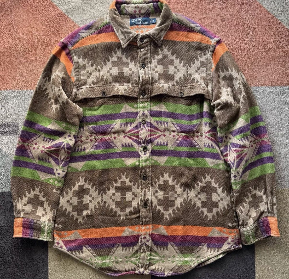 Polo Ralph Lauren Polo Ralph Lauren Southwestern Heavy Shirt K22 Size US XL / EU 56 / 4 - 1 Thumbnail